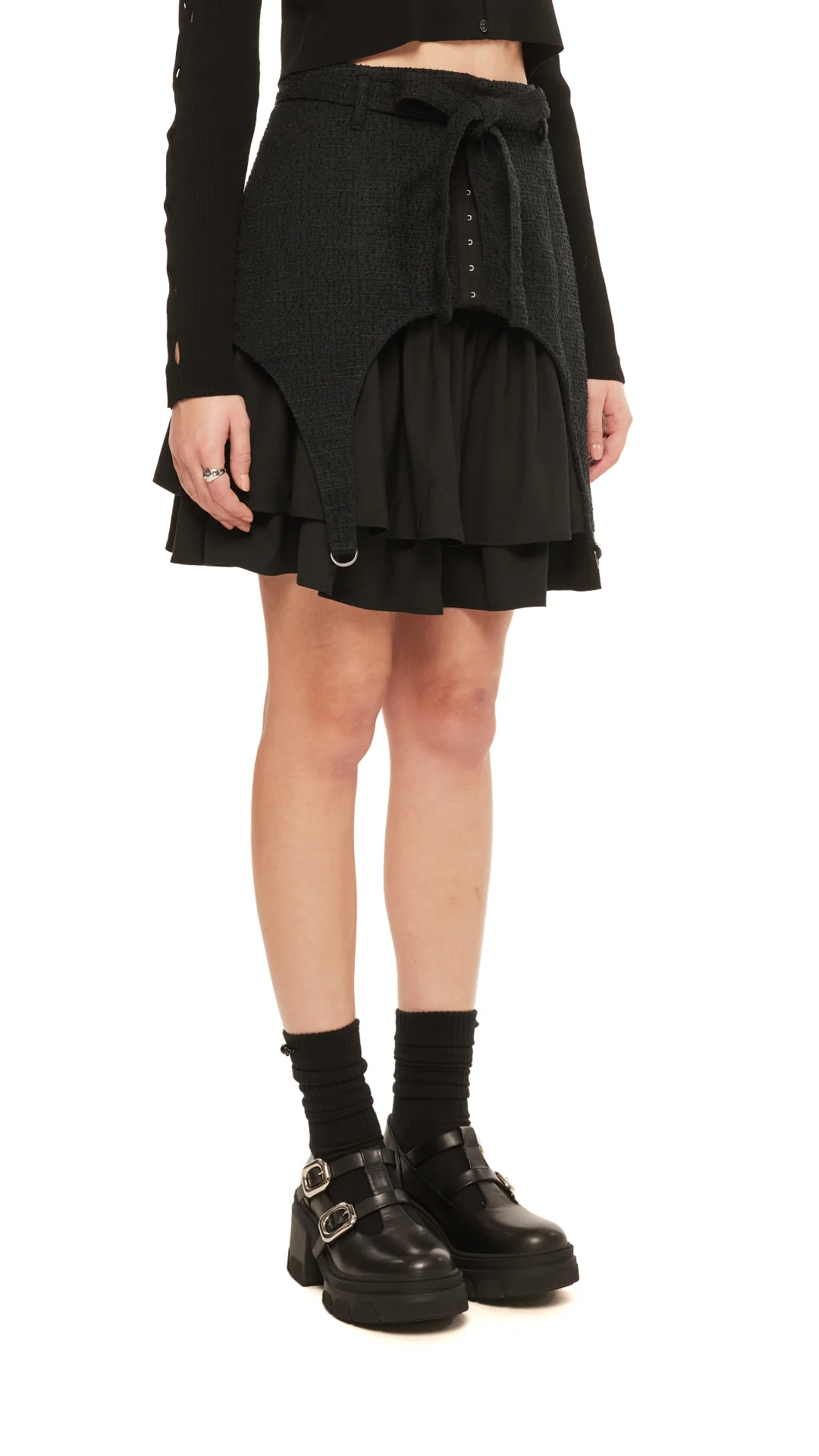 Side Cut Out Mini Skirt - Hudung