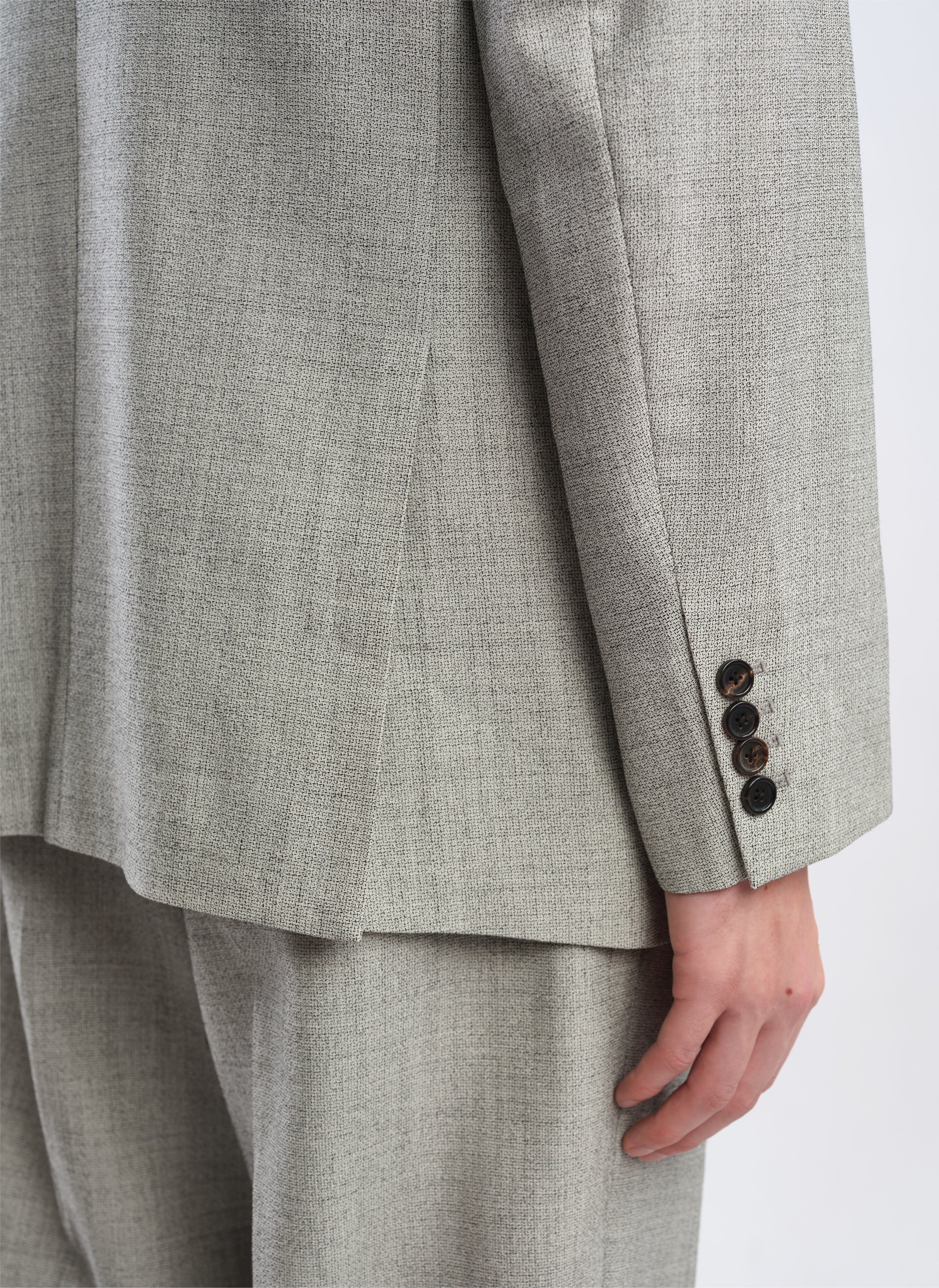 Marzotto Organic Wool Full Constructed Single Breasted Suit Blazer - Hudung