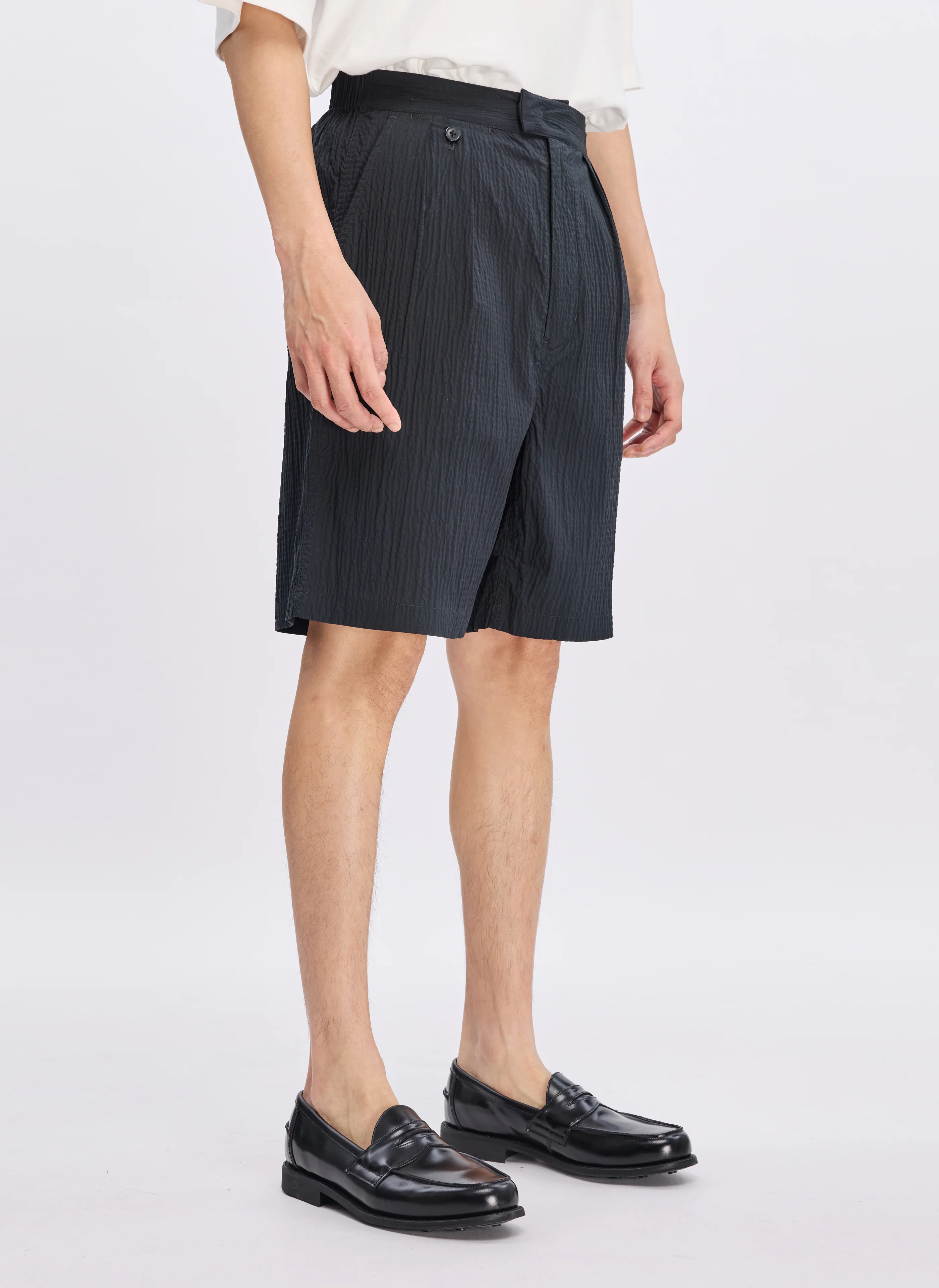 Indigo Cotton Linen Shorts - Hudung