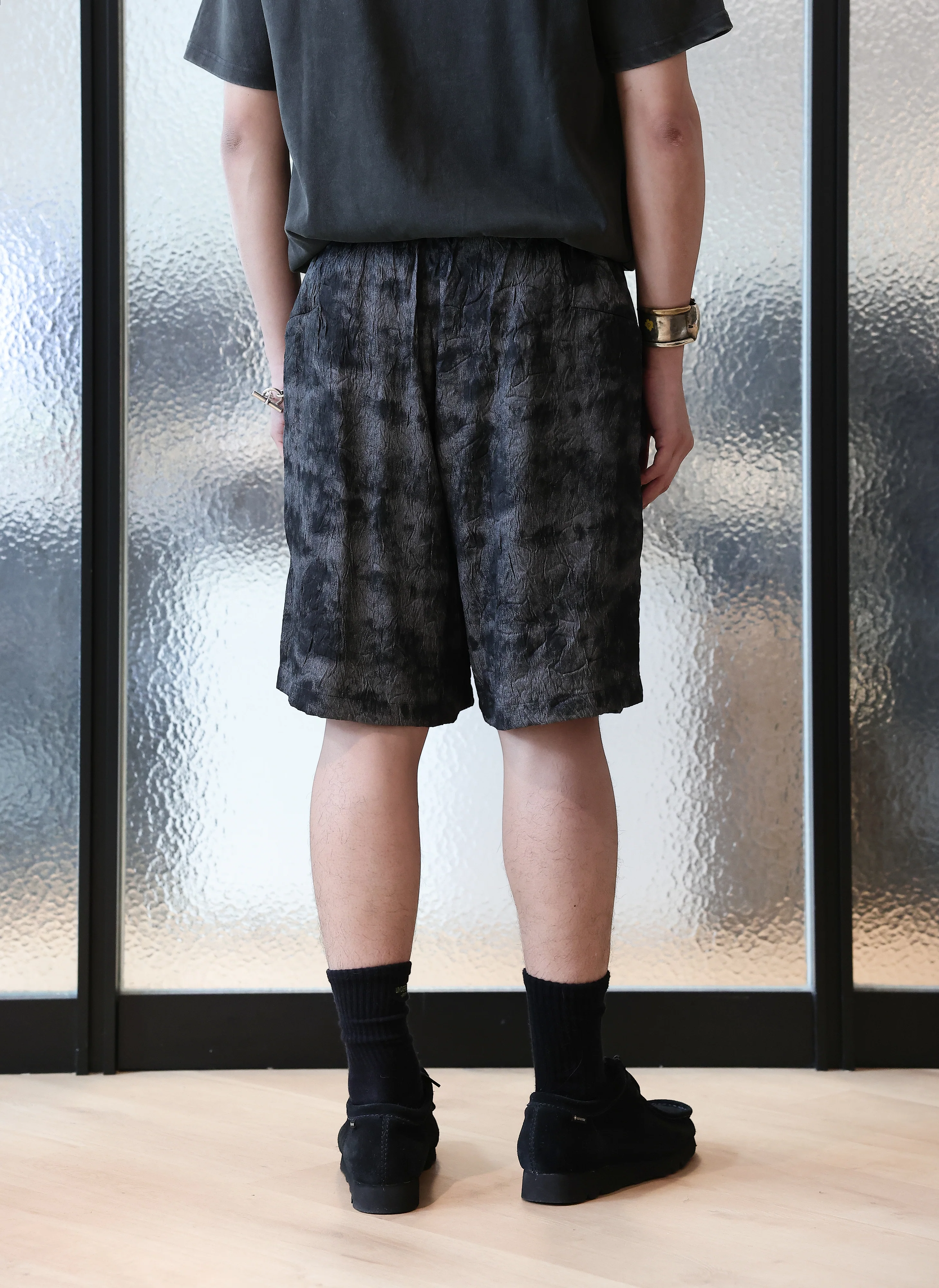 Jacquard Crinkle Shorts - Hudung