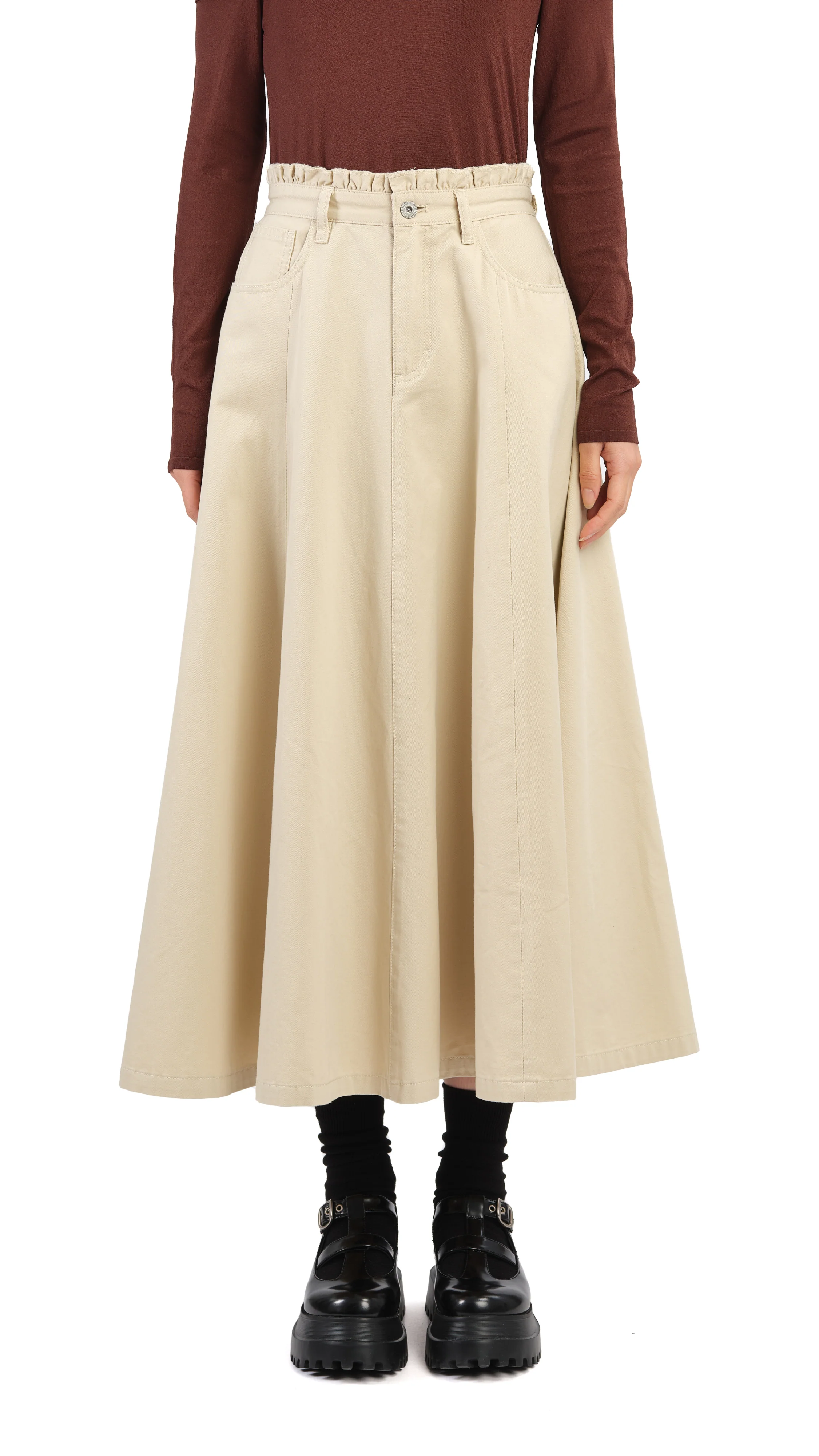 Ruffles Trim Skirt - Hudung