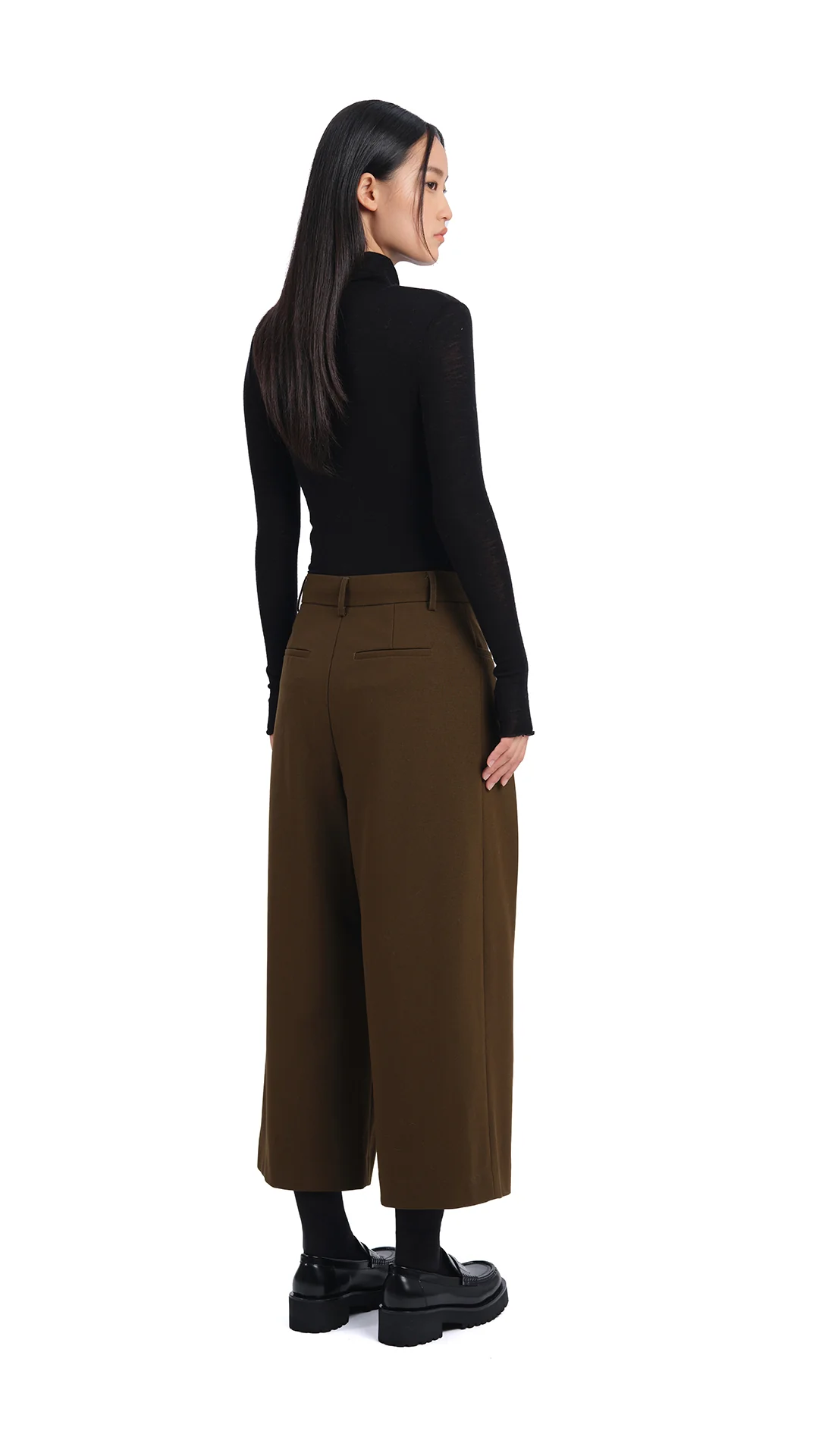 Wide-Leg Ankle Pants - Hudung