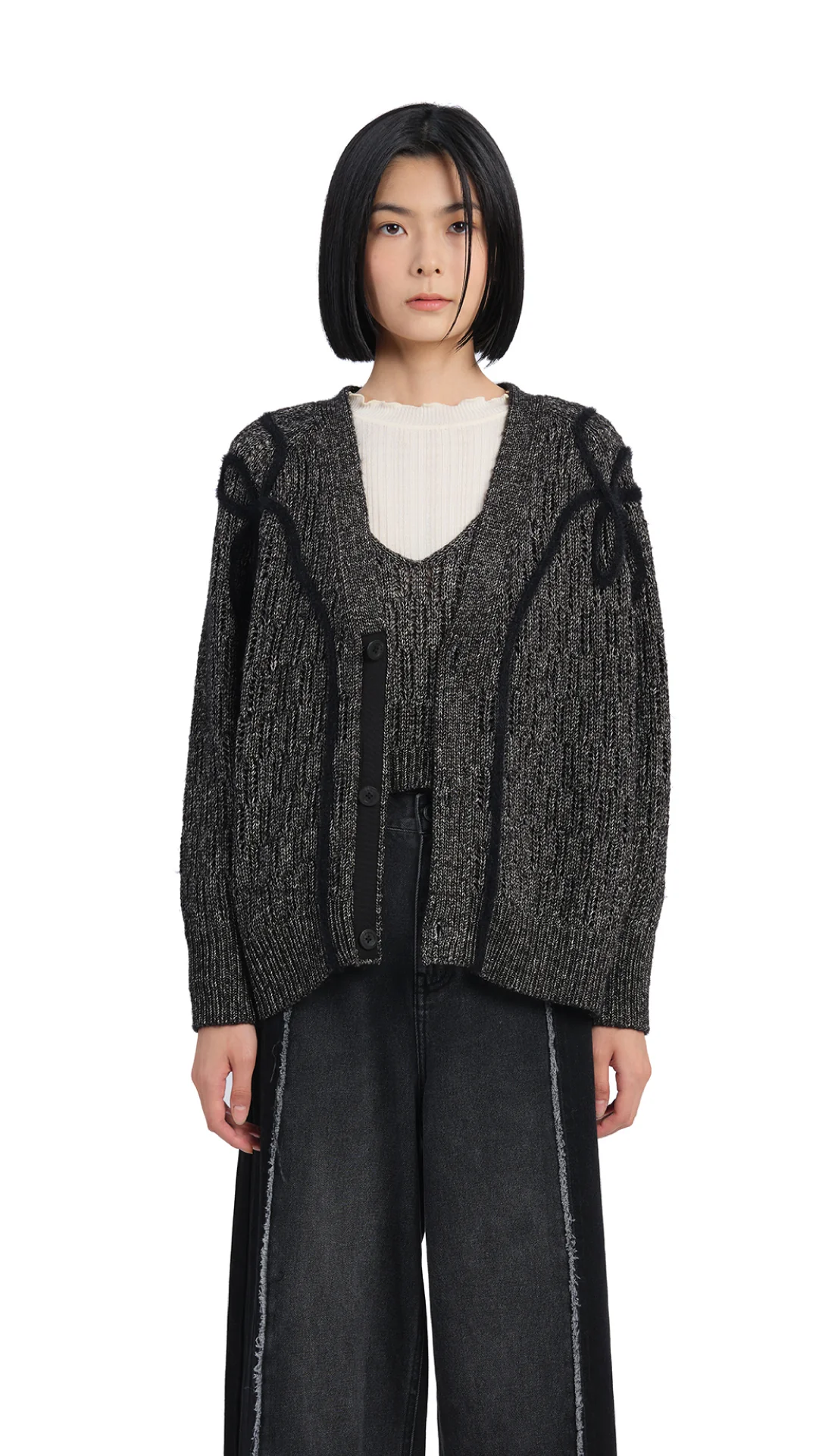 Textural Cardigan - Hudung