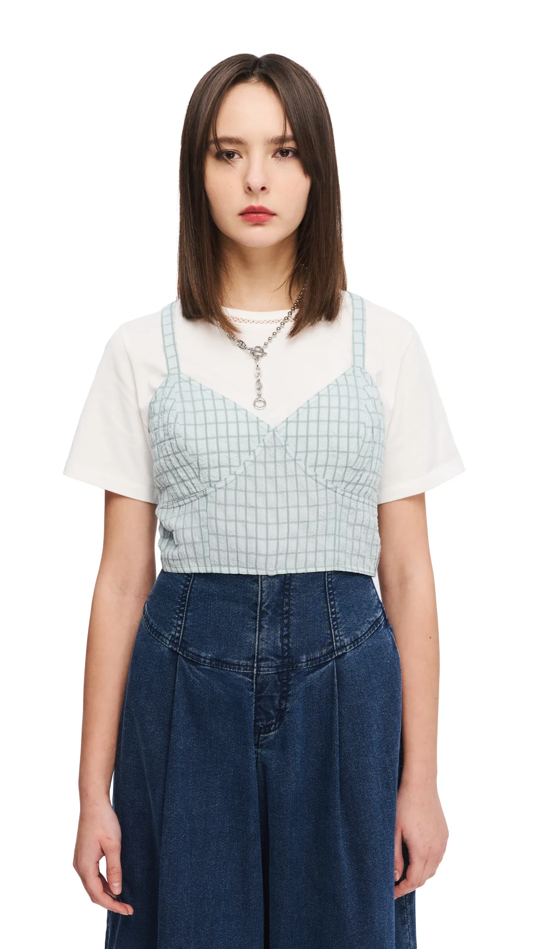 Wrinkle Chiffon Bra Top - Hudung