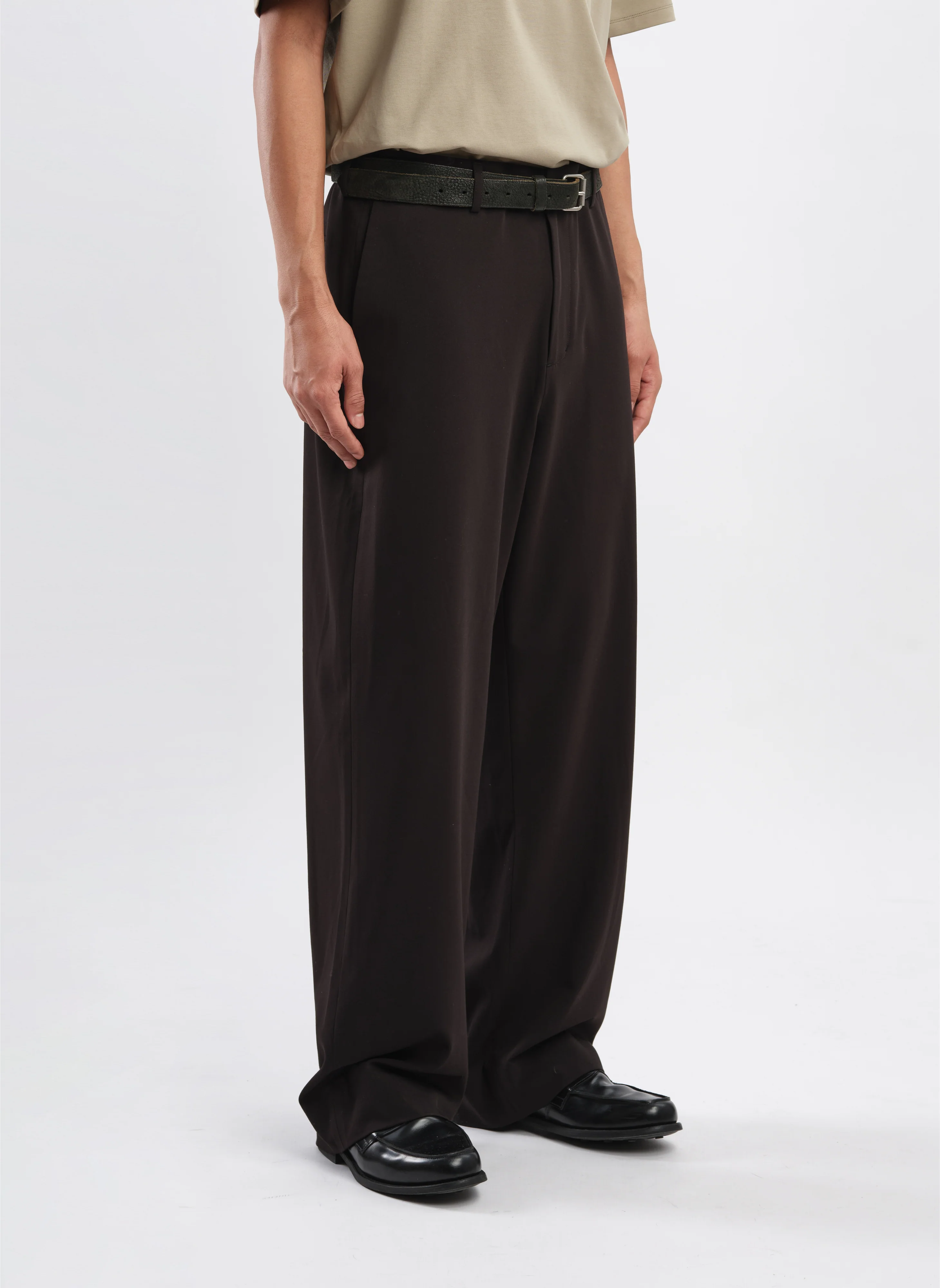 Tencel Cotton Polyester Spandex Wide Straight Pants - Hudung