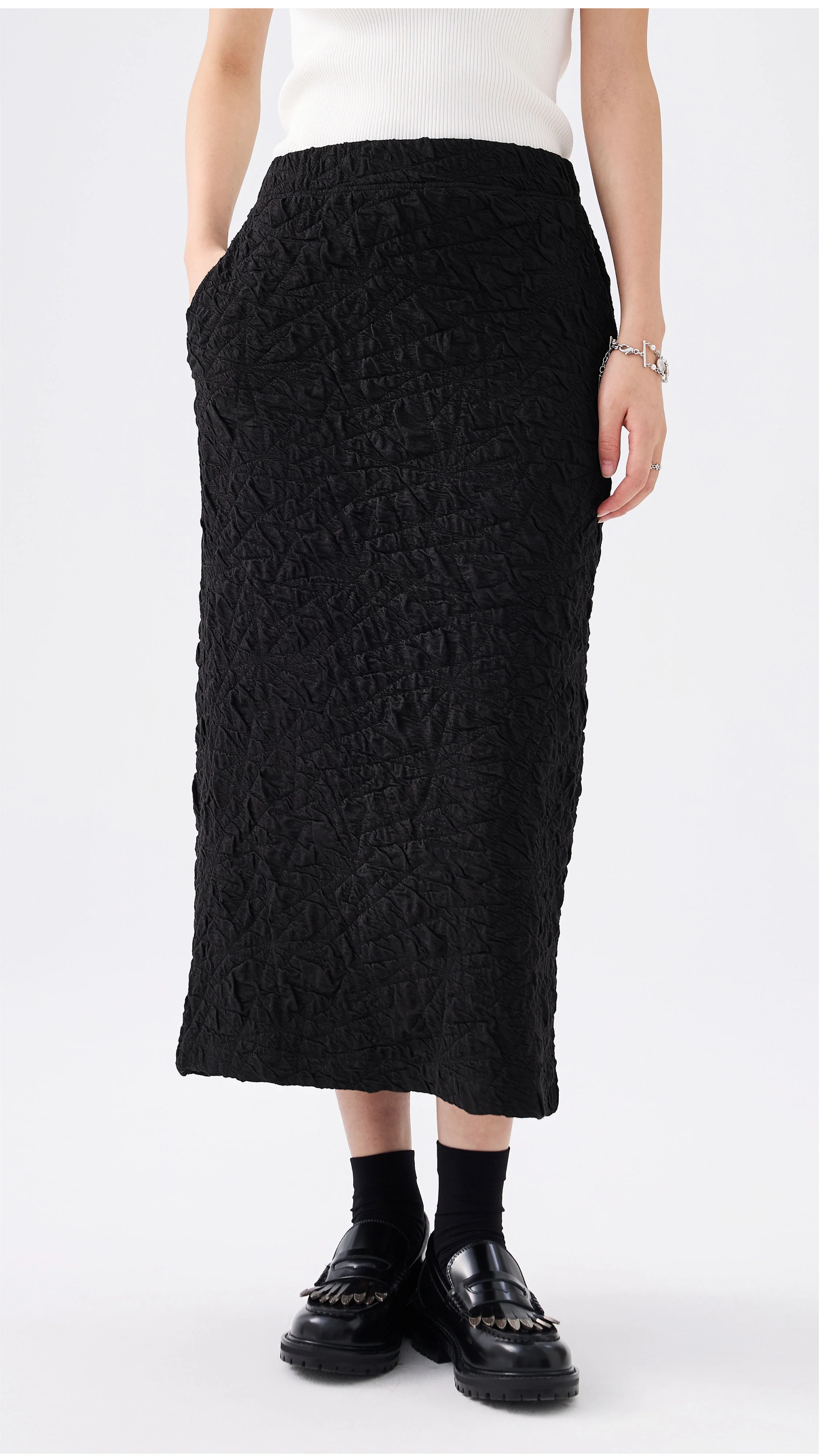 Textural Pencil Skirt - Hudung