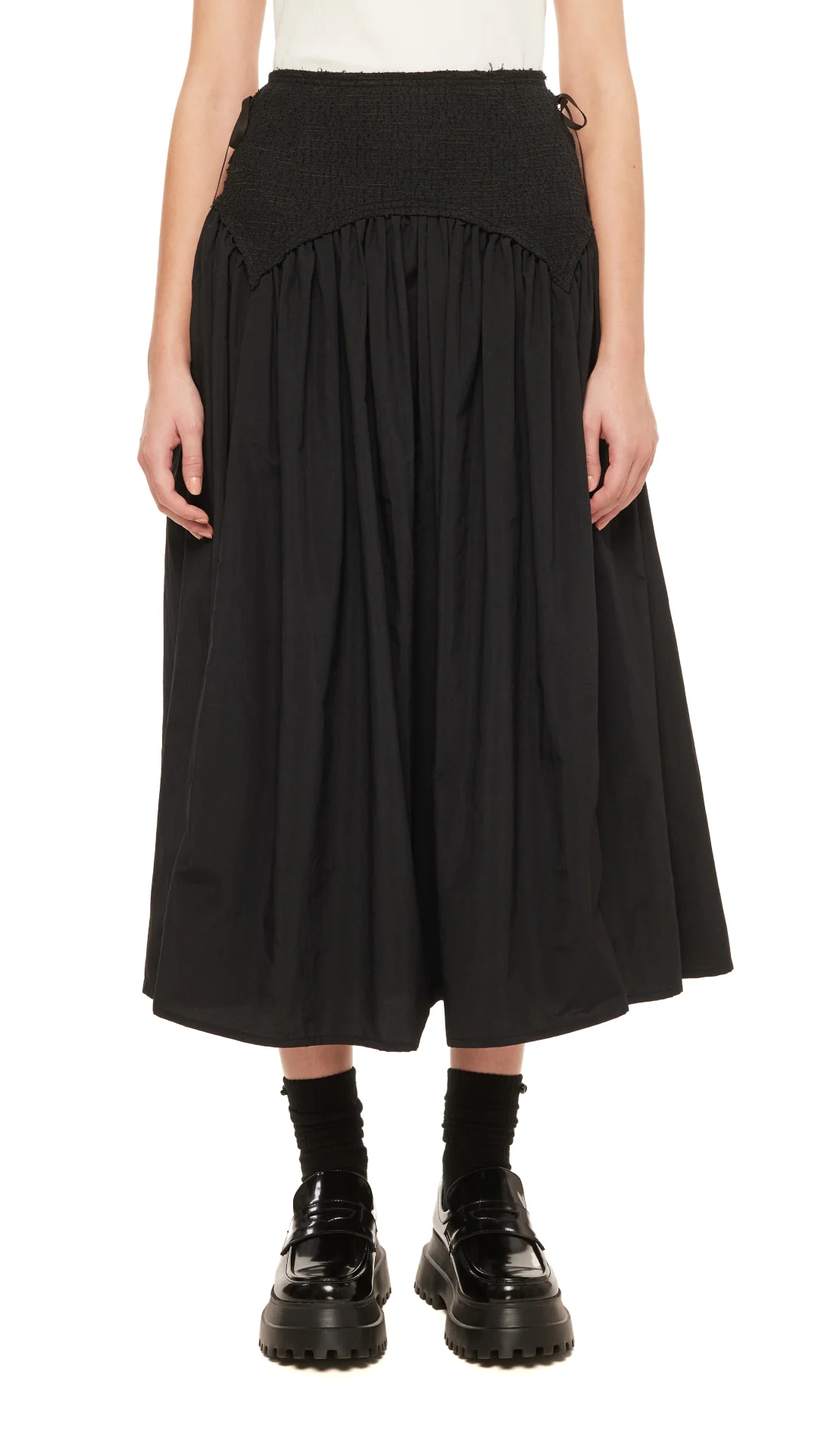 Tweed Lace-Up Skirt - Hudung