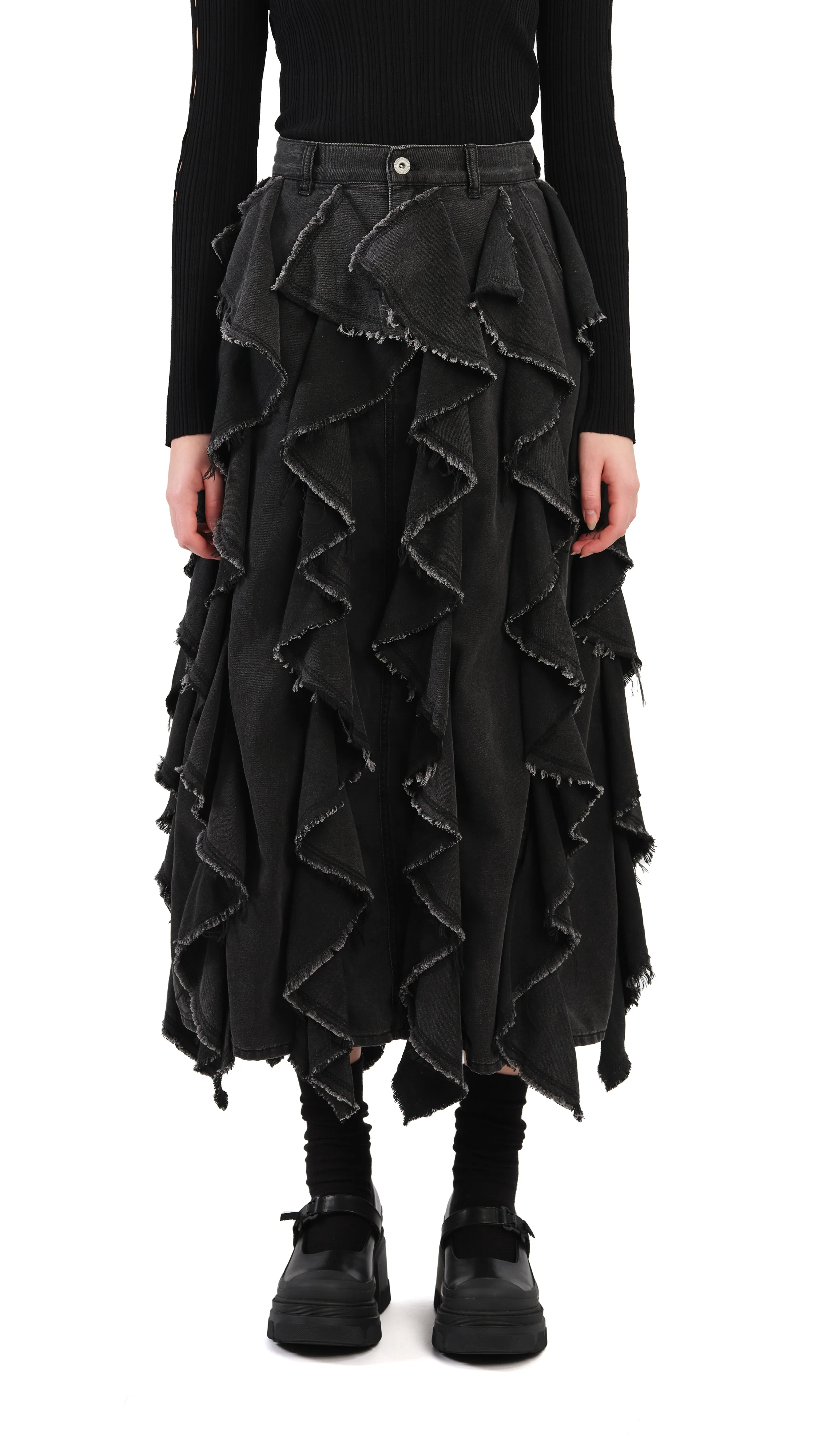 Ruffles Denim Skirt - Hudung