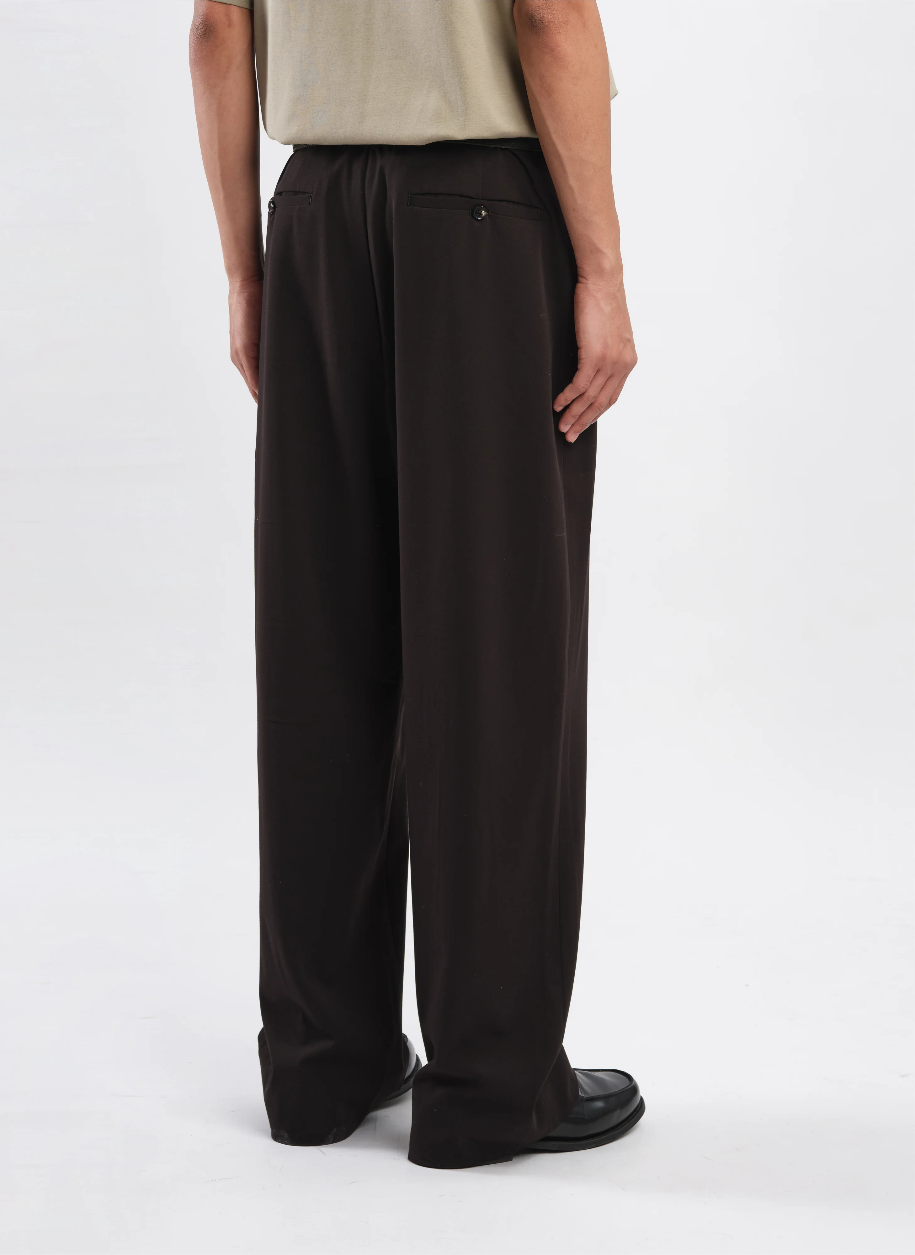 Tencel Cotton Polyester Spandex Wide Straight Pants - Hudung