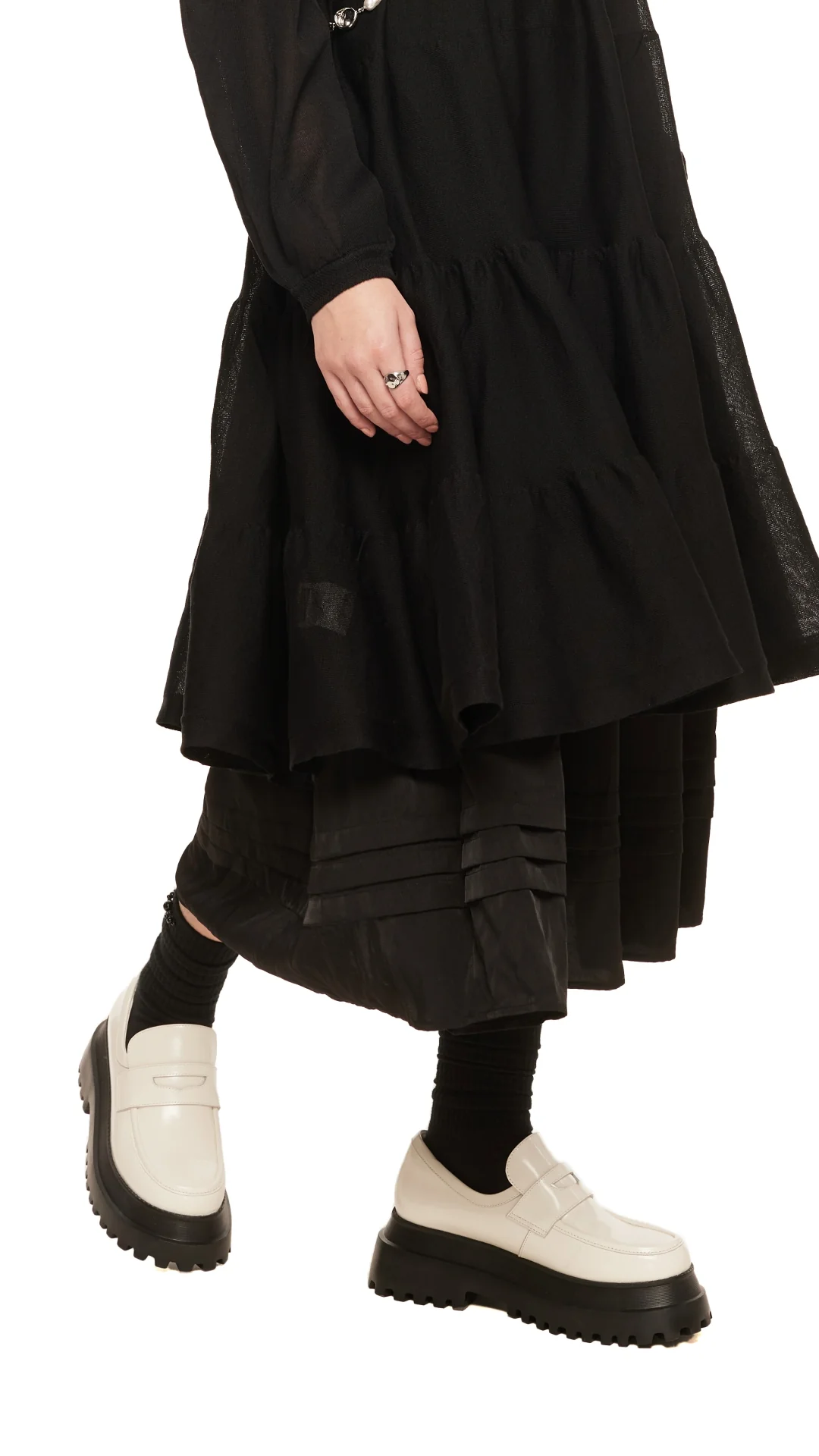 Chunky Sole Leather Penny Loafers - Hudung