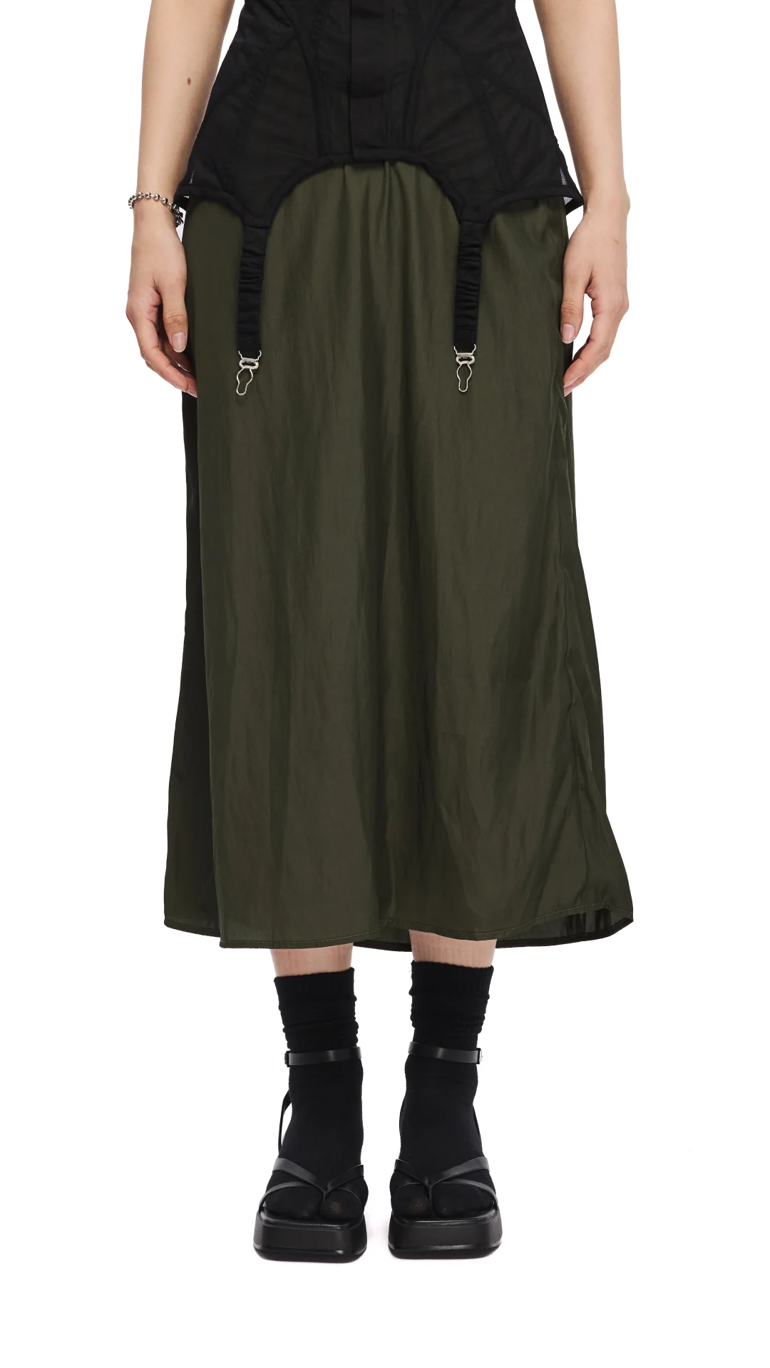 2 In 1 Corset Gather Skirt - Hudung