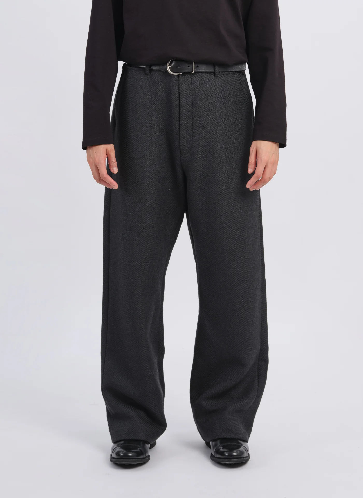 Marzotto Wool Straight Full Length Officer Pants - Hudung
