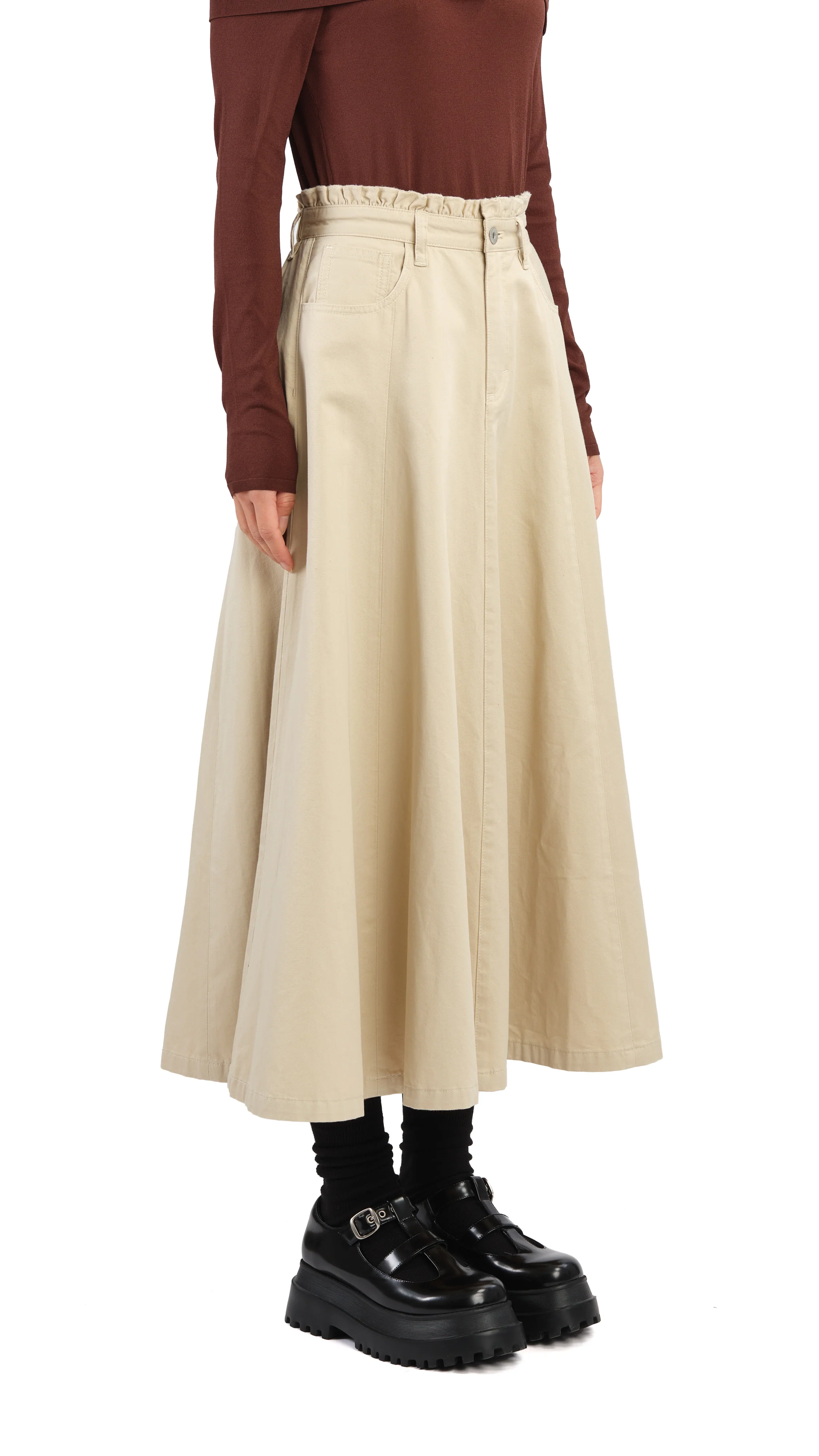 Ruffles Trim Skirt - Hudung