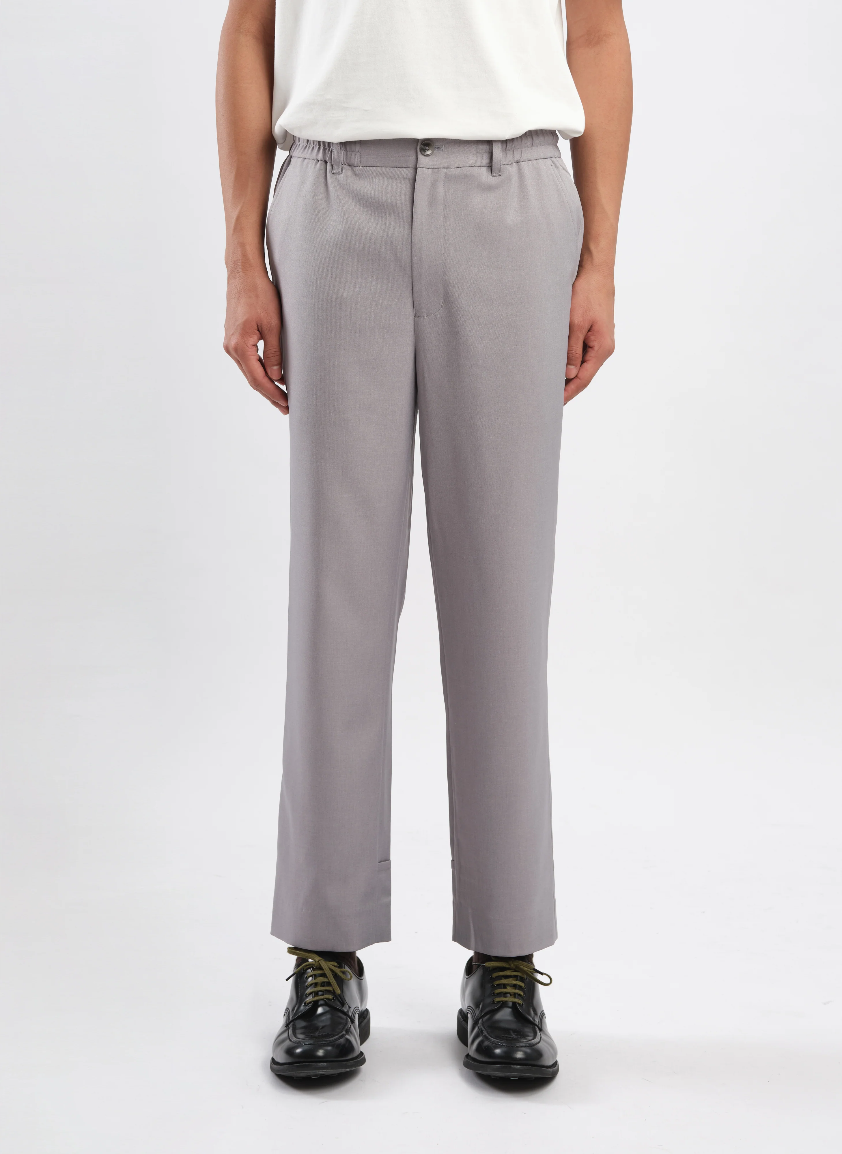 Polyester Regular Length Tapered Pants (P-14) - Hudung