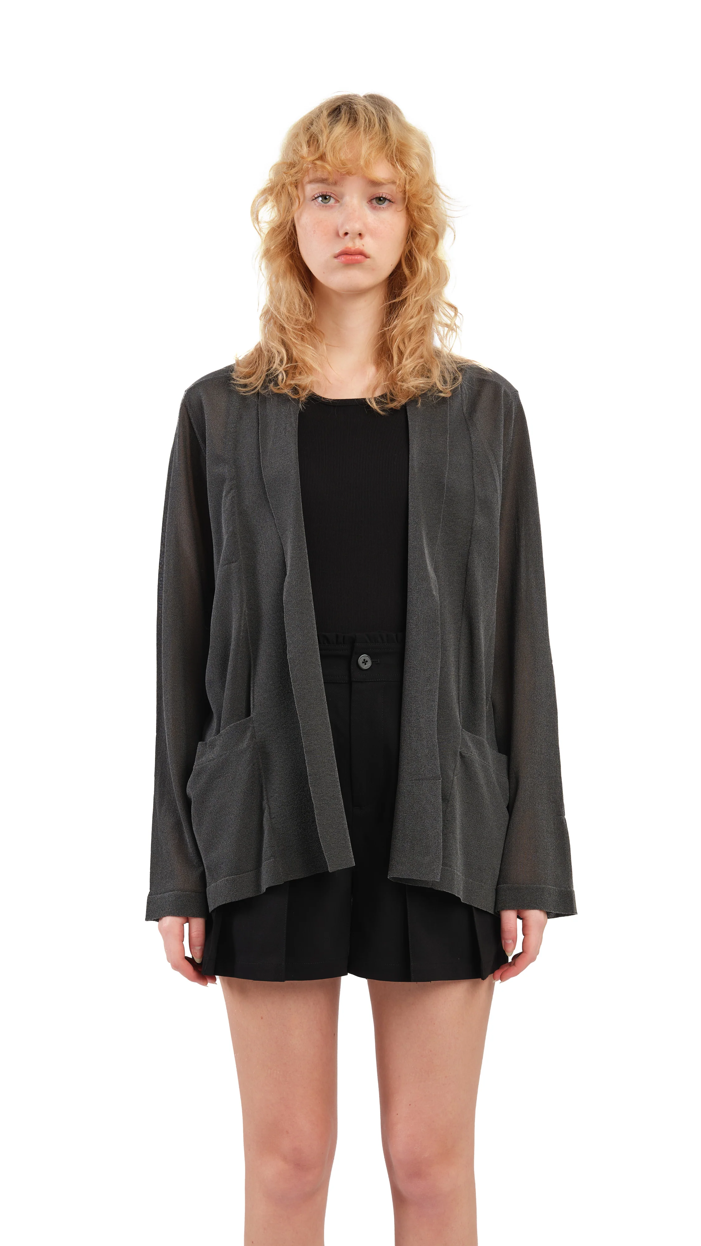 Sheer Knit Blazer - Hudung