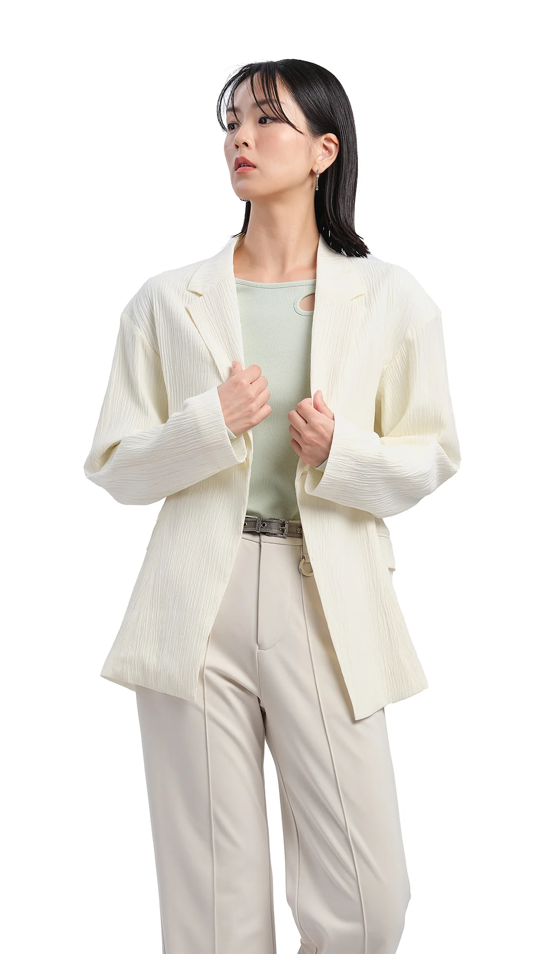 Single Breasted Slim Cut Blazer - Hudung
