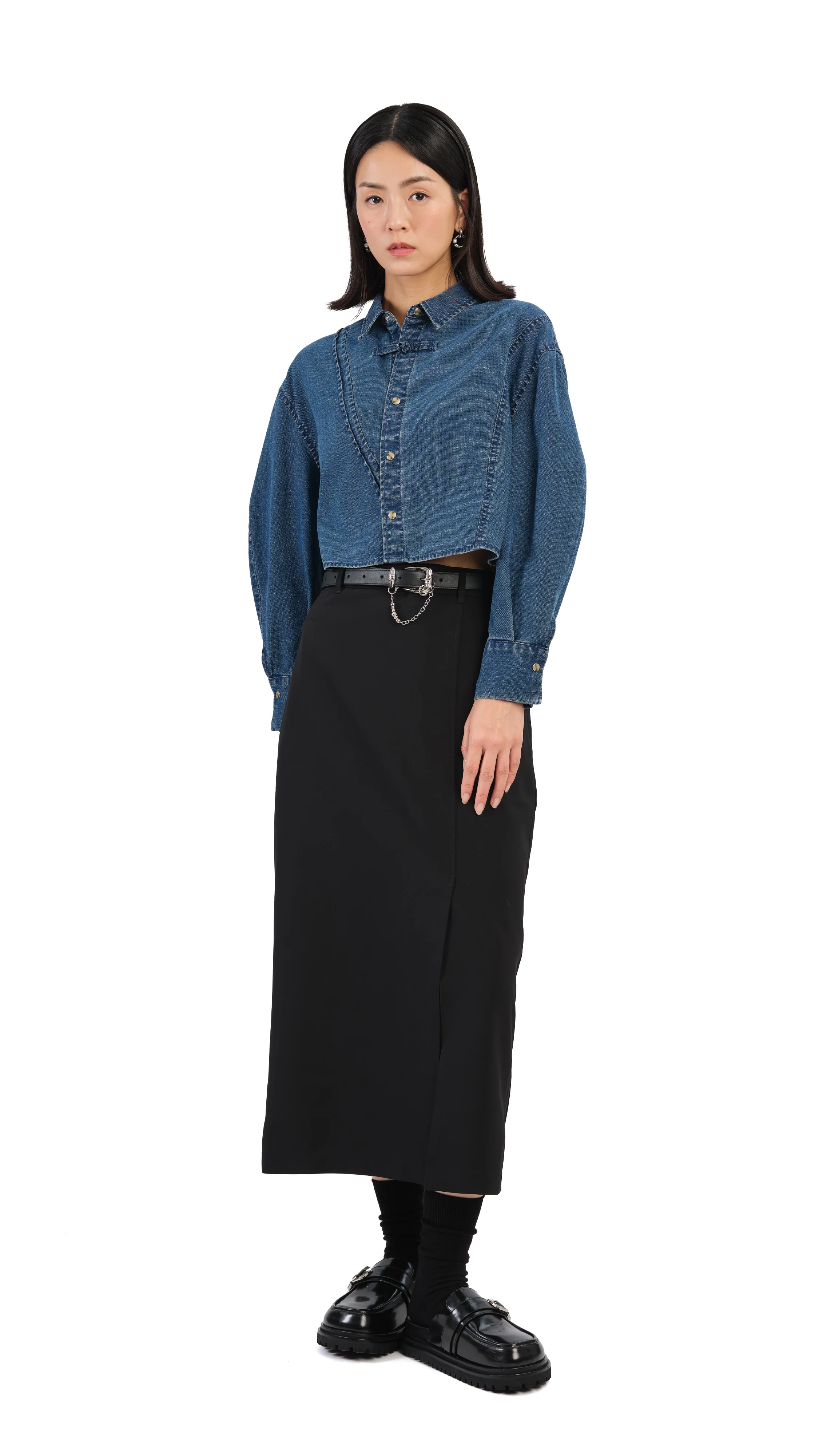 Pencil Skirt With Slit - Hudung