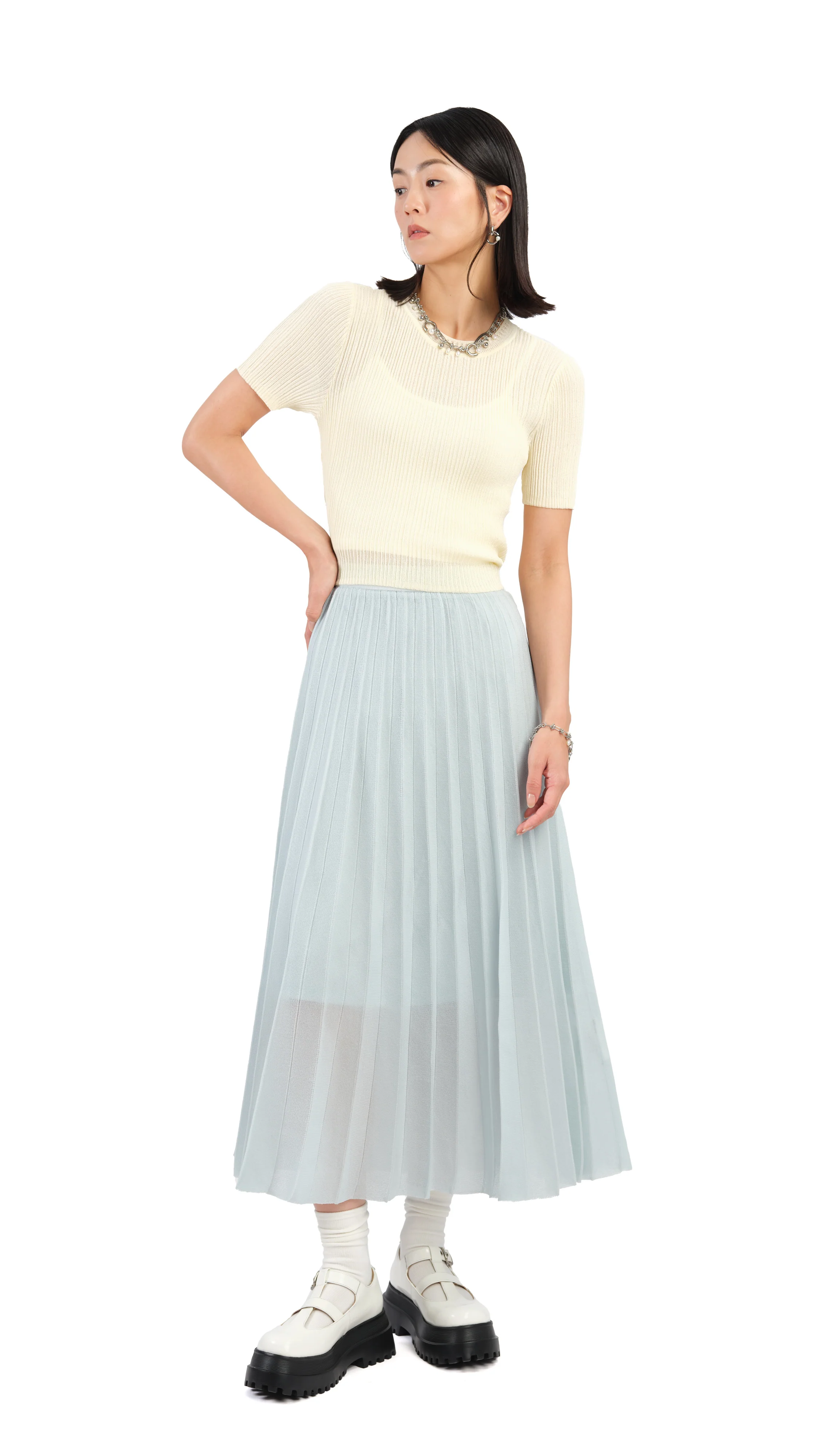 Sheer Knit Skirt - Hudung