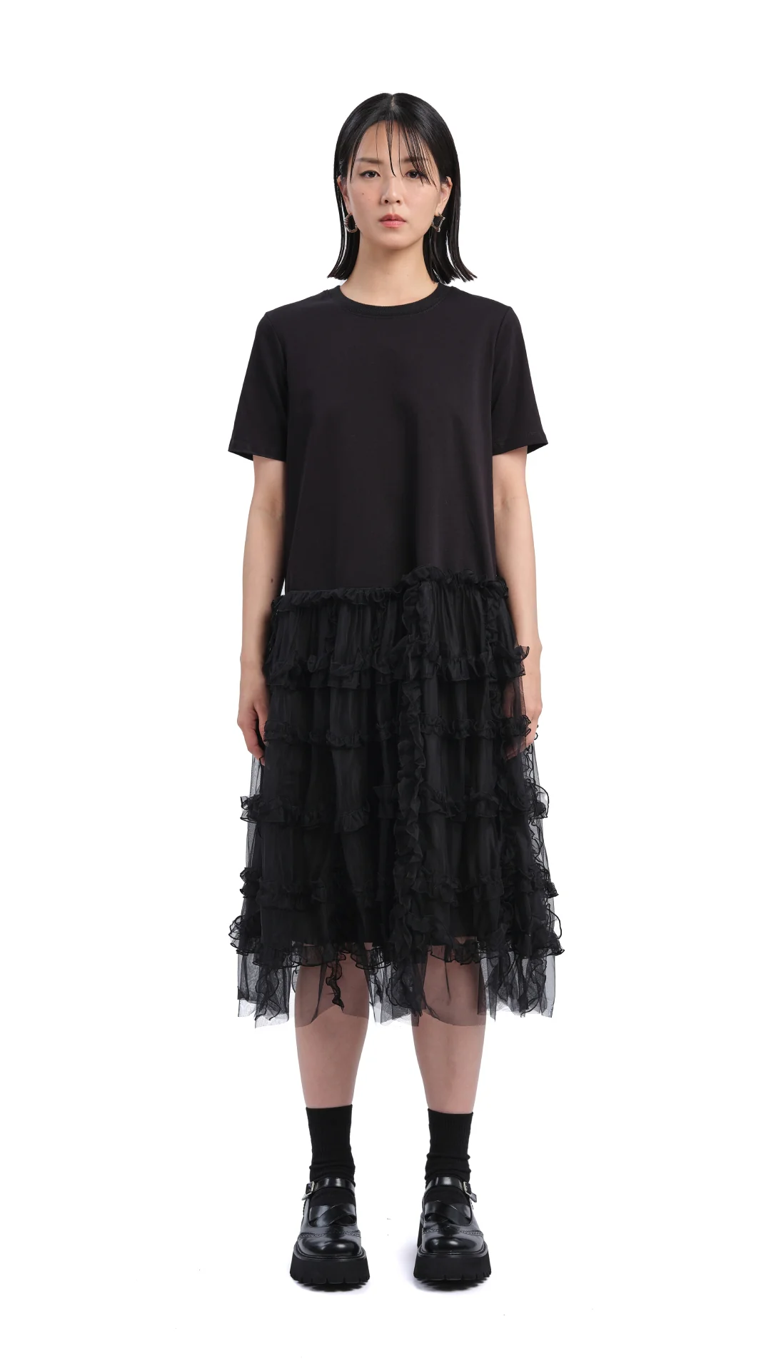 Mesh Layered Dress - Hudung