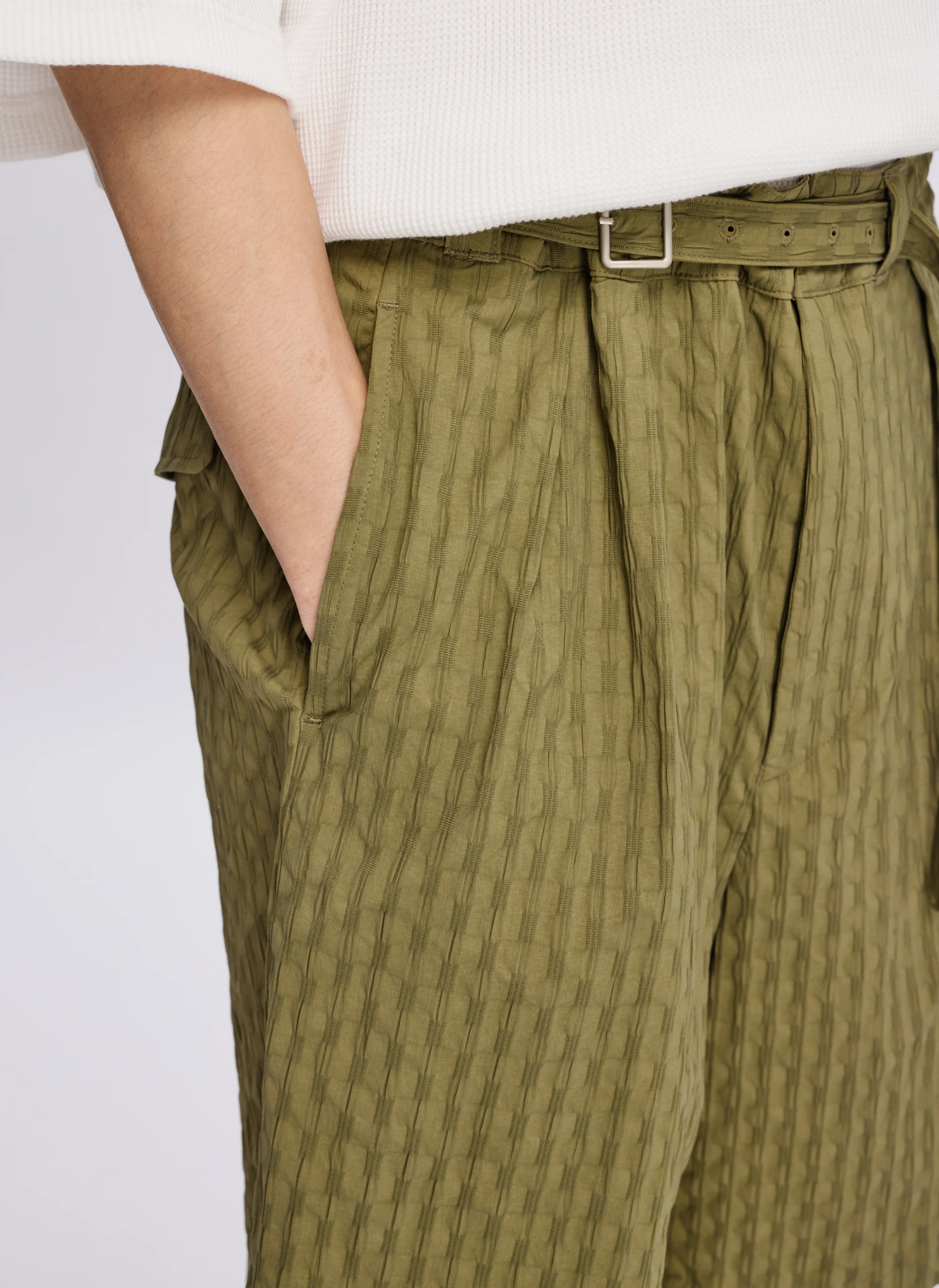 Nylon Spandex Jacquard Gurkha Shorts - Hudung