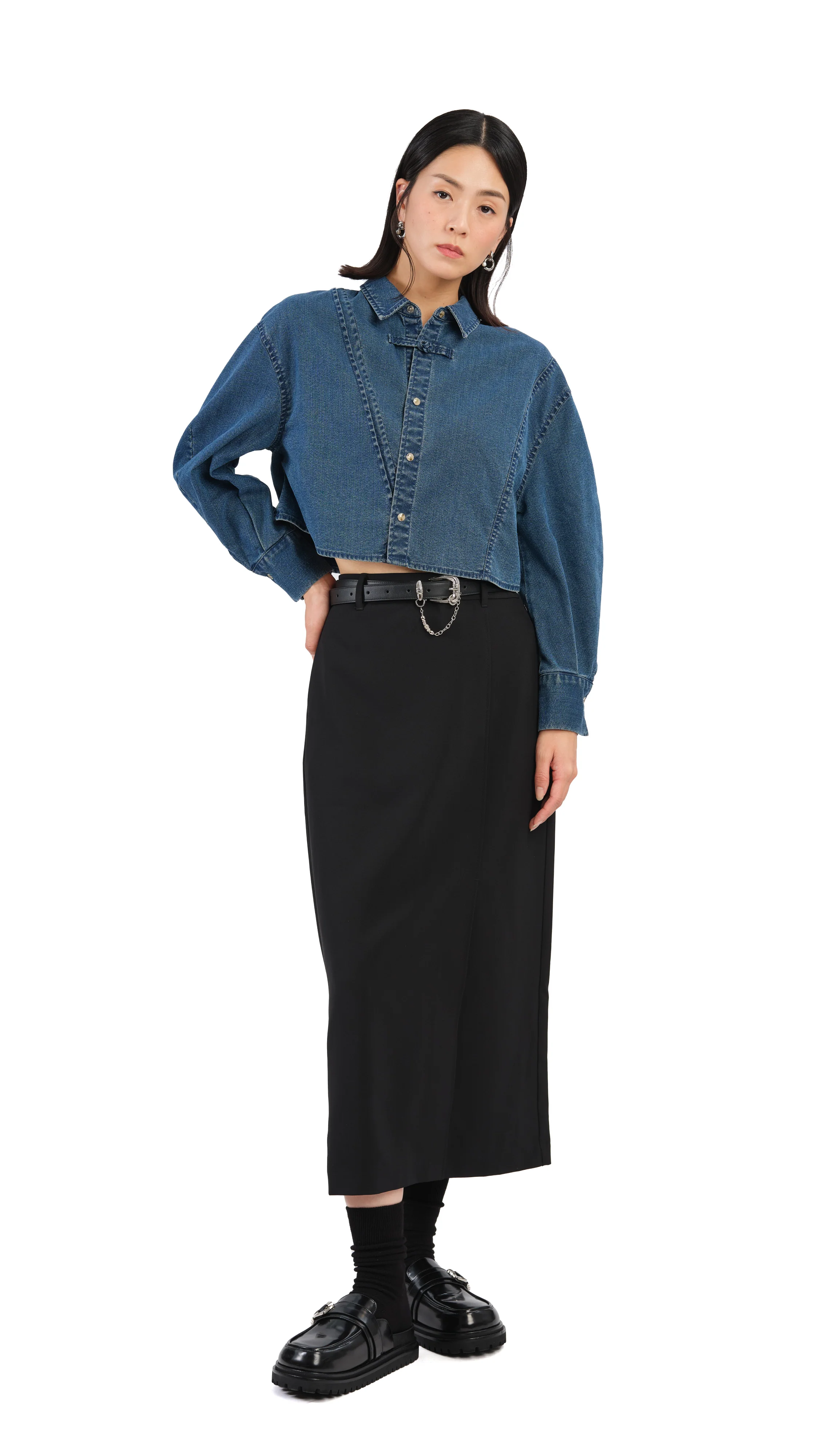 Pencil Skirt With Slit - Hudung