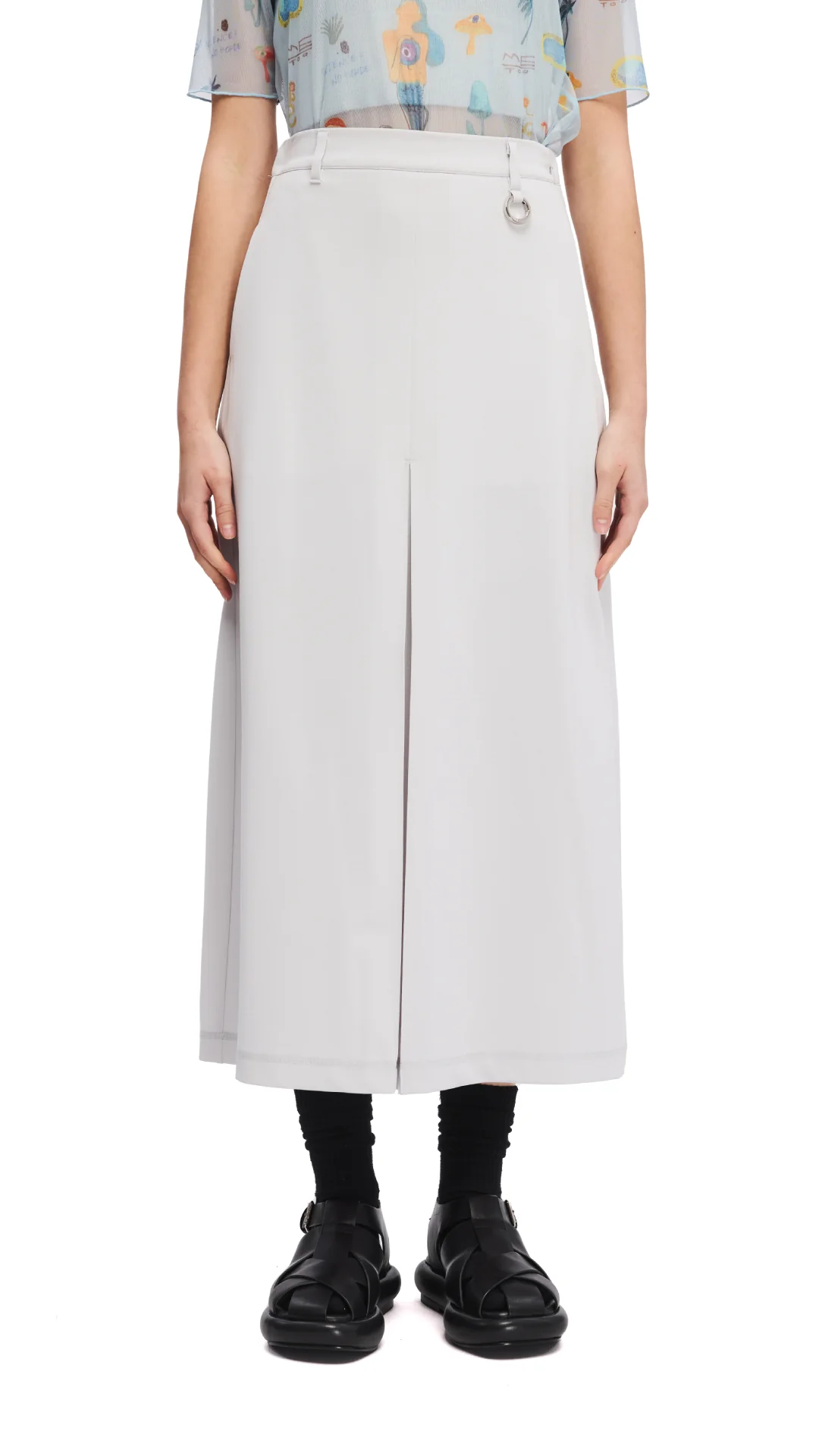 Pleated Midi Skirt - Hudung