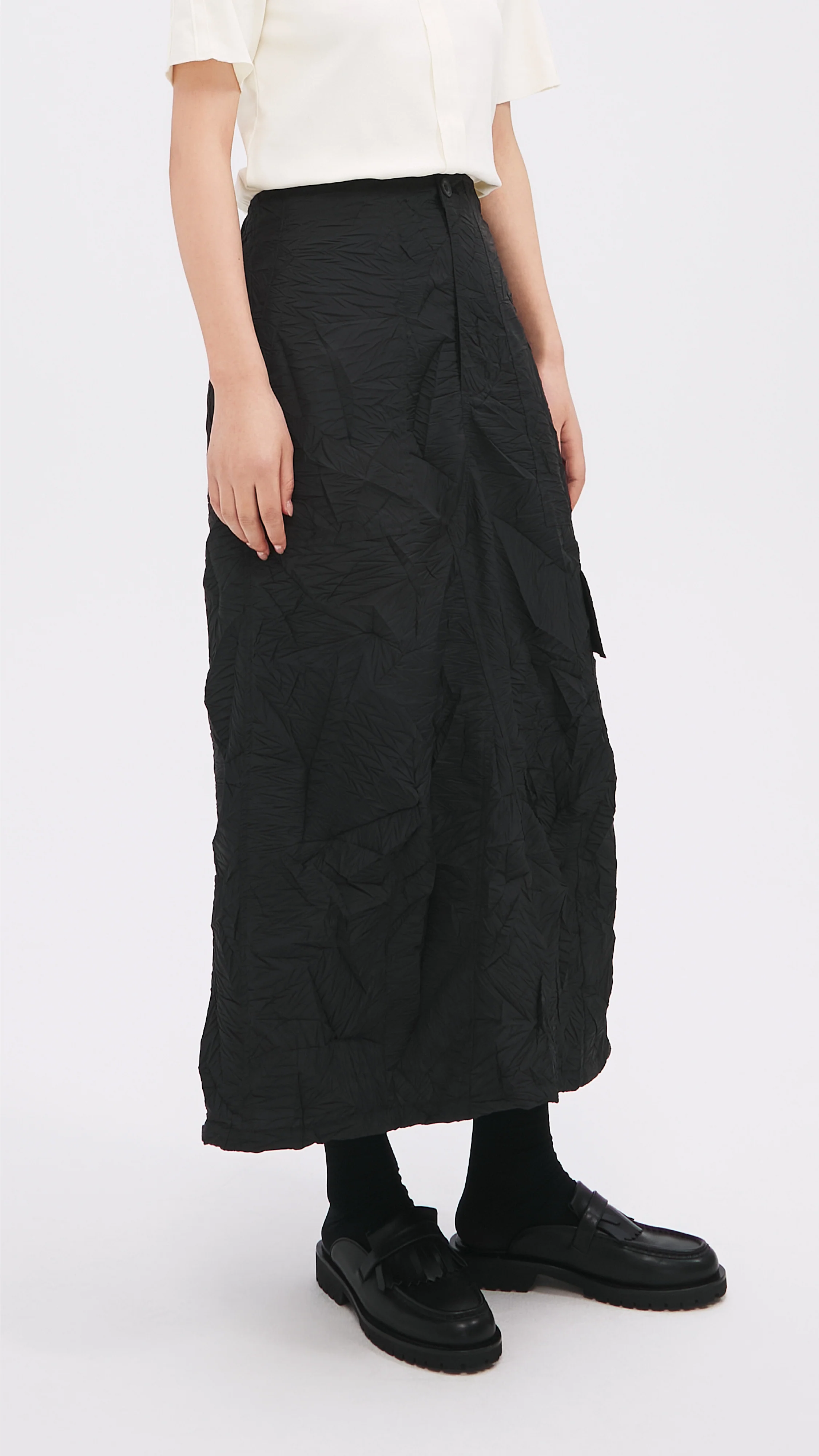 Distort Pleated Military Skirt - Hudung