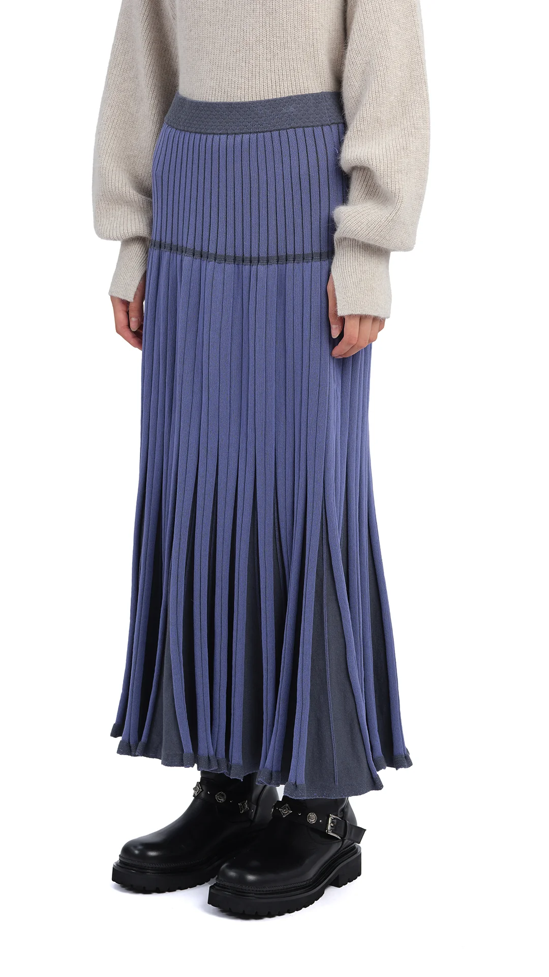 Knitted Flare Skirt - Hudung