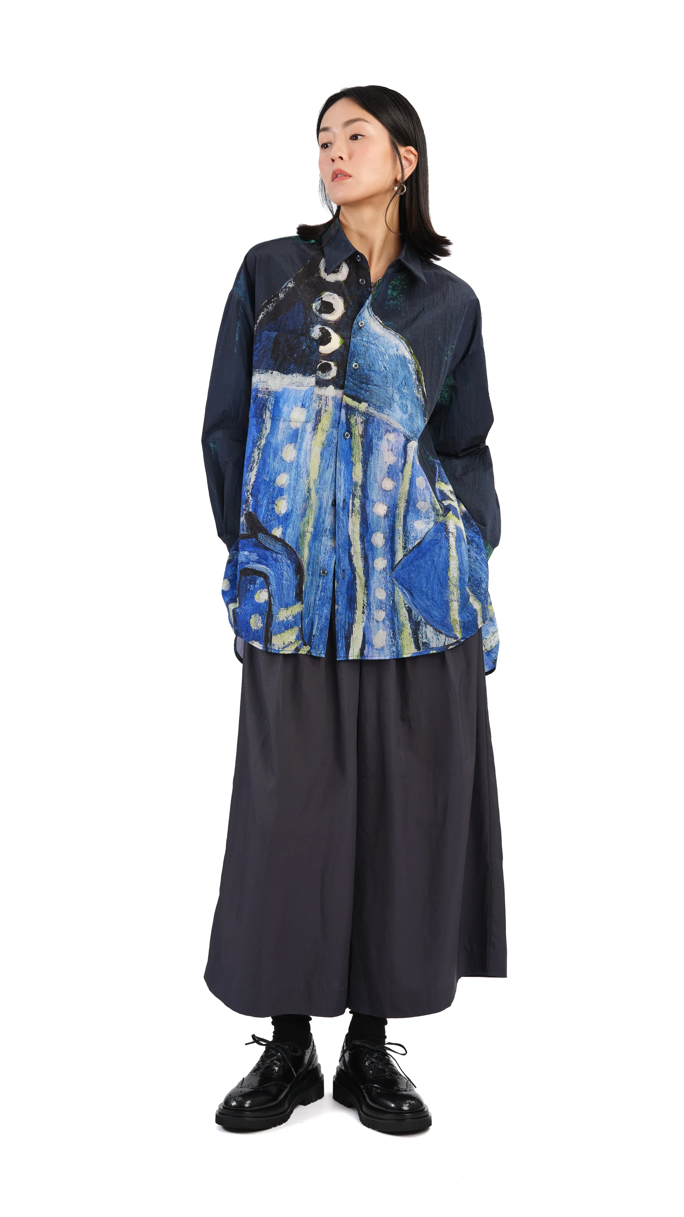 Leather Embellished Oxford Shoes - Hudung