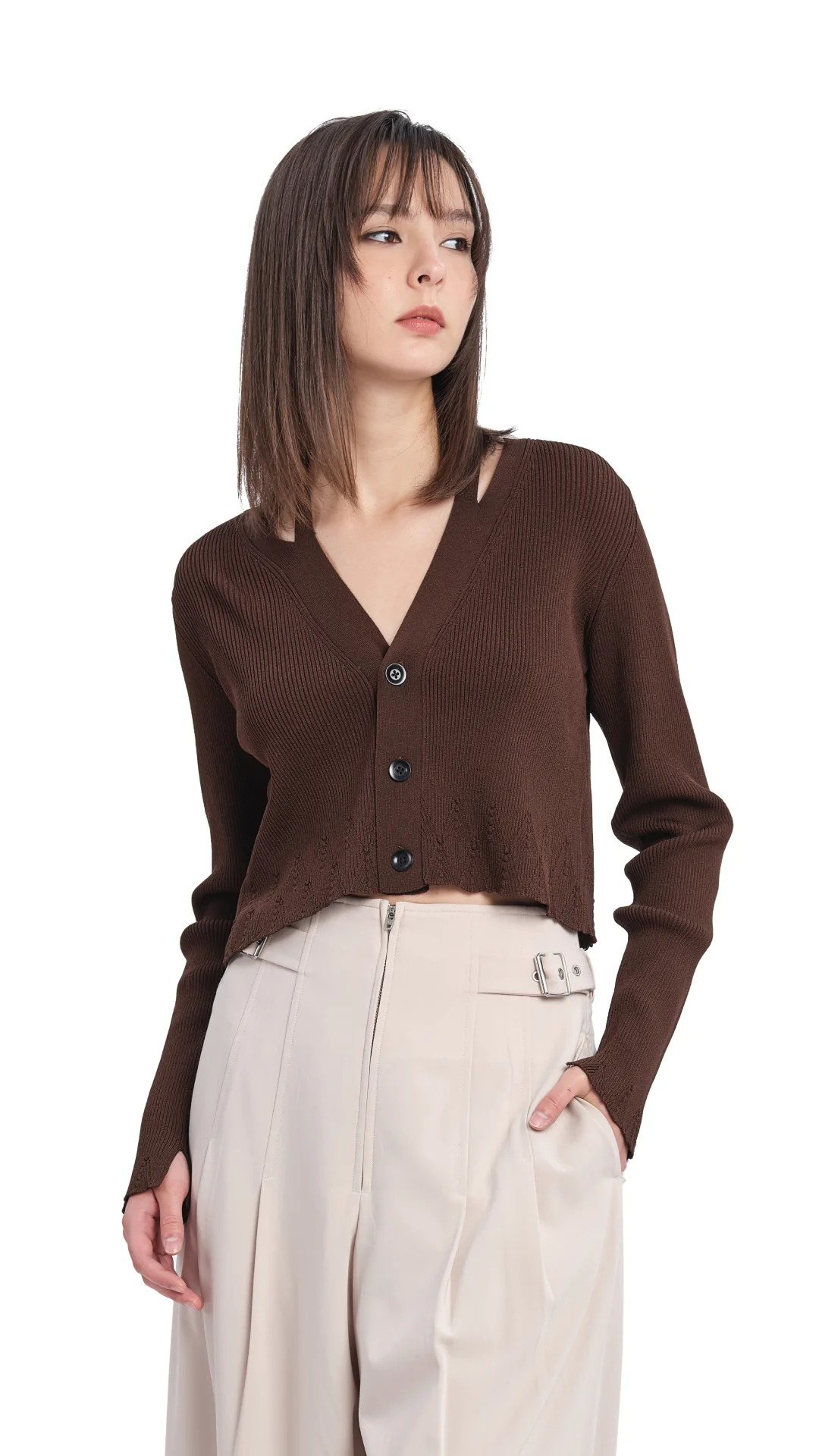 Cutout Cardigan - Hudung