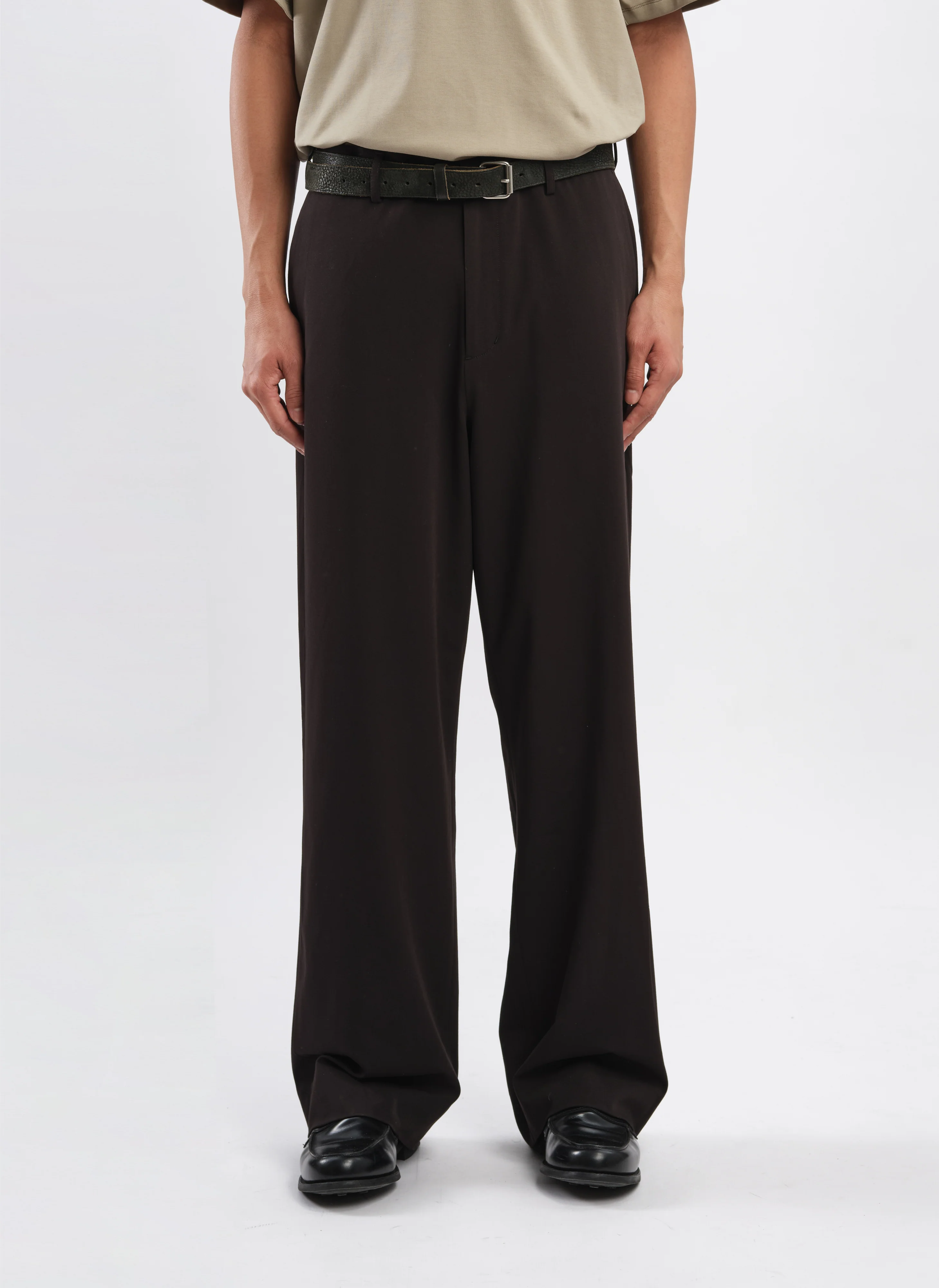 Tencel Cotton Polyester Spandex Wide Straight Pants - Hudung