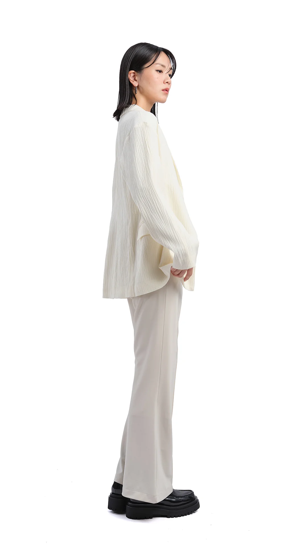 Single Breasted Slim Cut Blazer - Hudung