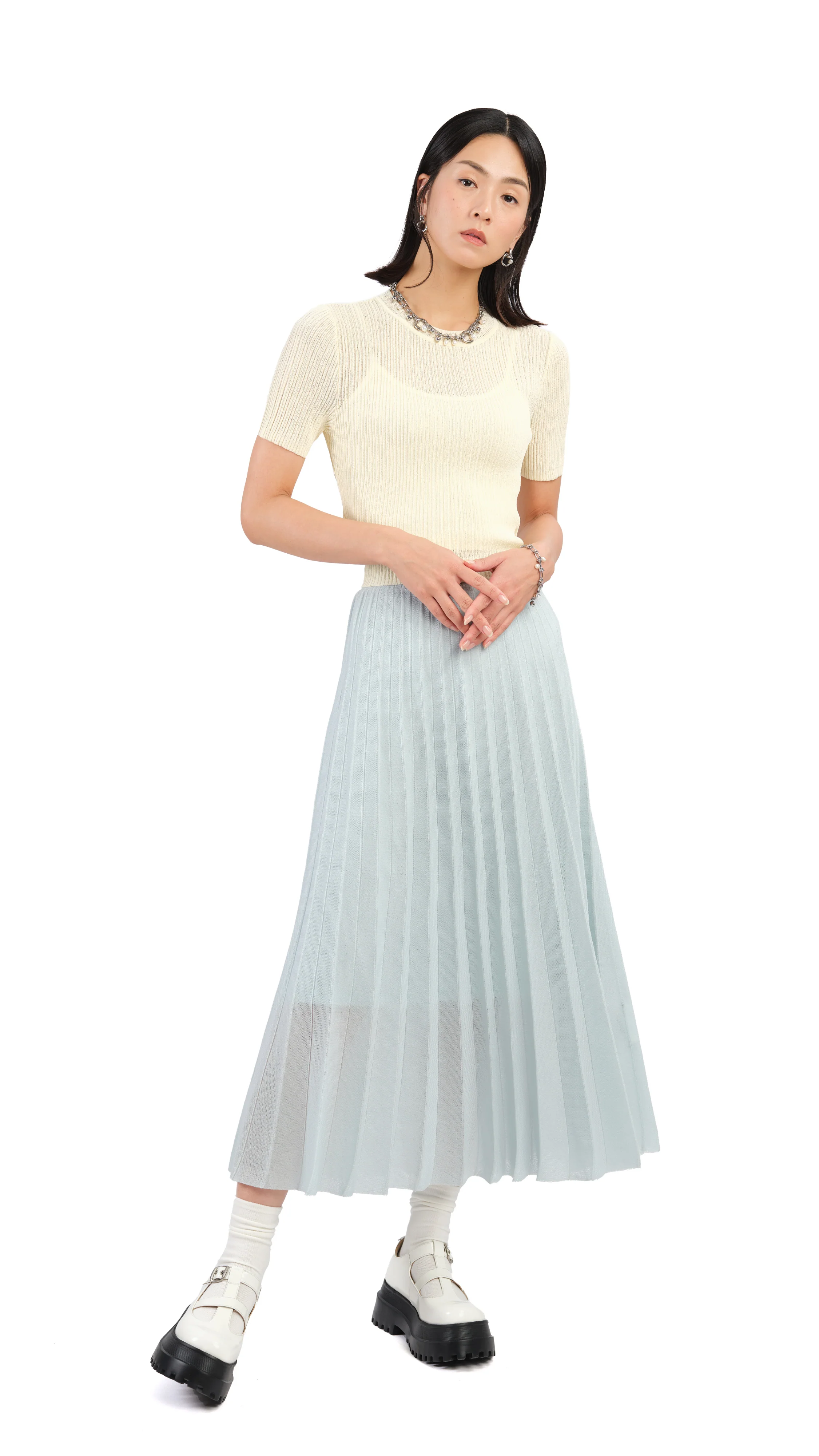 Sheer Knit Skirt - Hudung
