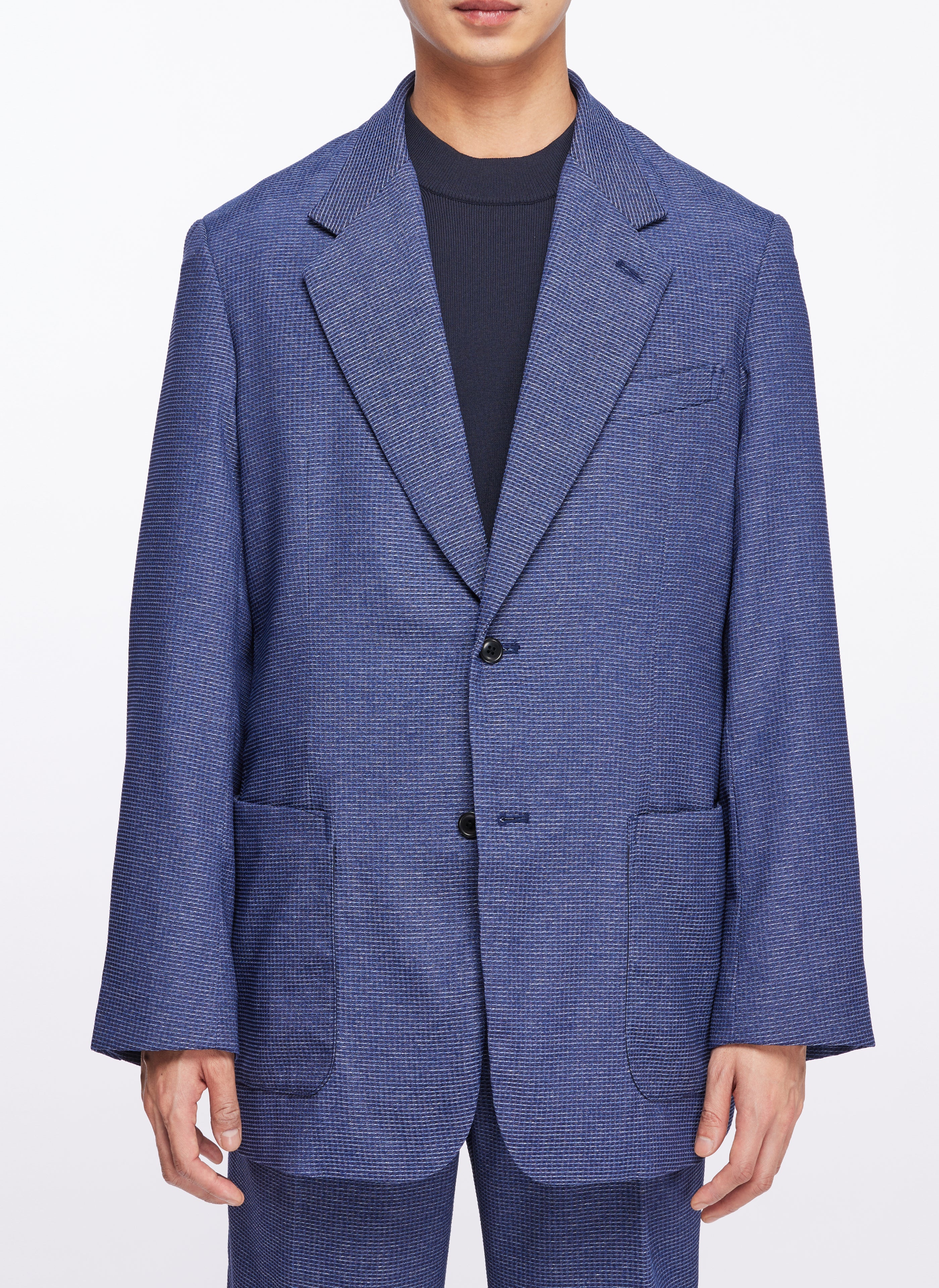 Nylon Polyester Single Breasted Suit Blazer - Hudung