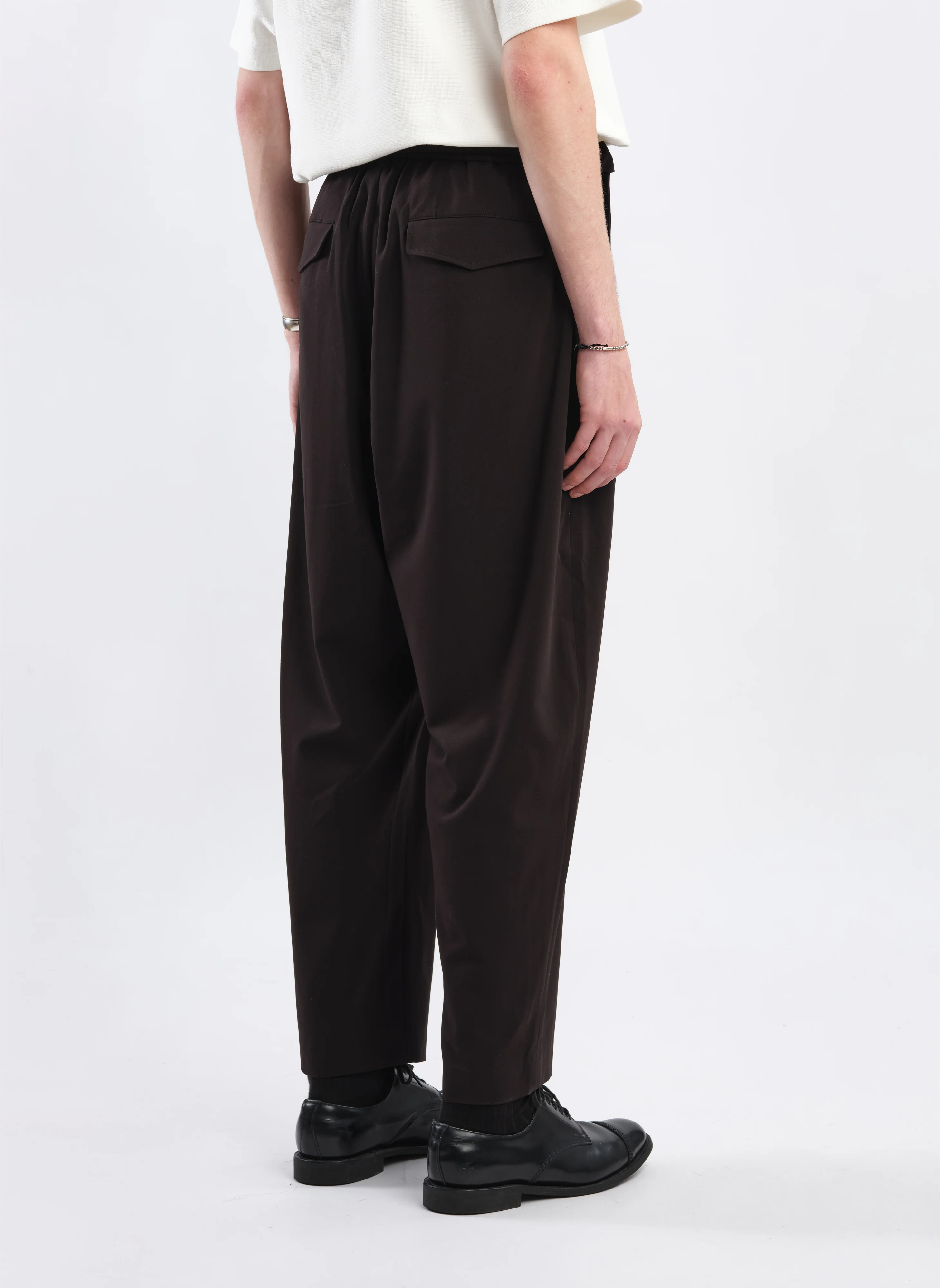 Tencil Cotton Polyester Spandex Wide Tapered Pants (P-12) - Hudung