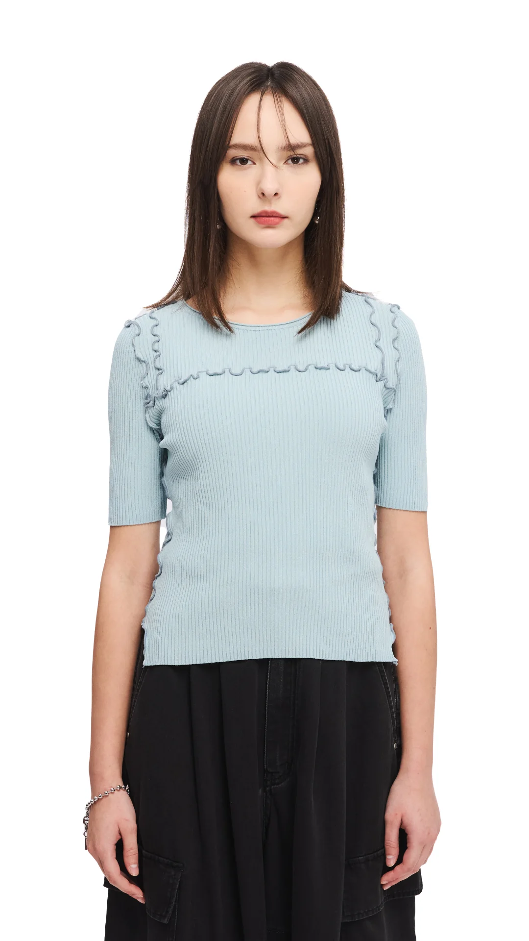 Contrast Stitch Sweater - Hudung