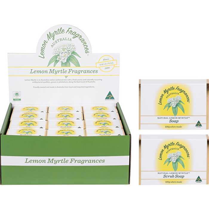 Lemon Myrtle Fragrances Soap Mixed Plain & Exfoliant 48x100g - Hudung