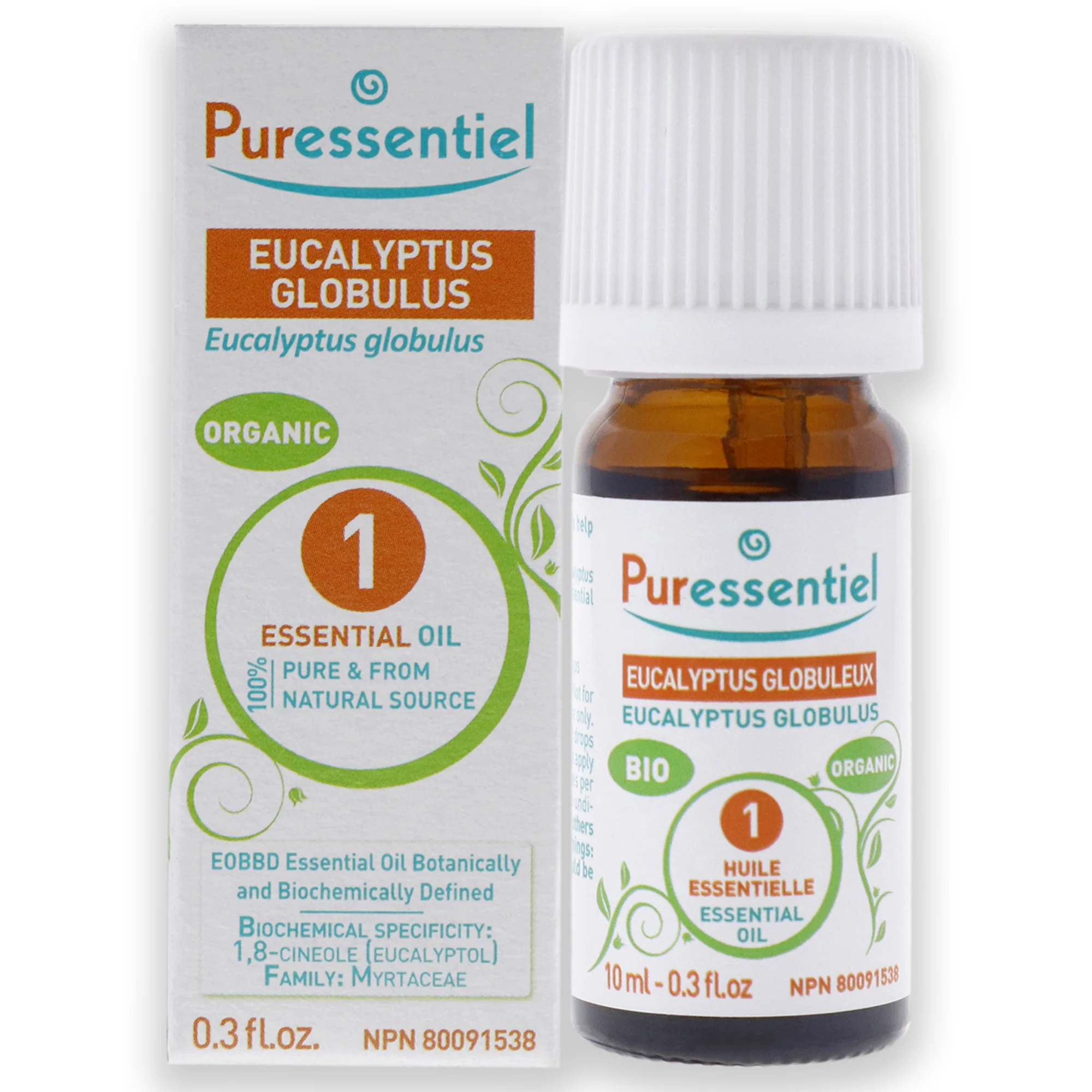 Puressentiel Organic Essential Oil - Eucalyptus Globulus by Puressentiel for Unisex - 0.33 oz Oil - Hudung